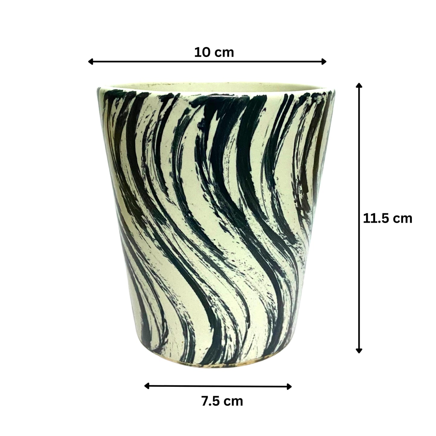 Ceramic Glass Black Colour Pot Home, Indoor Décor & Gifting