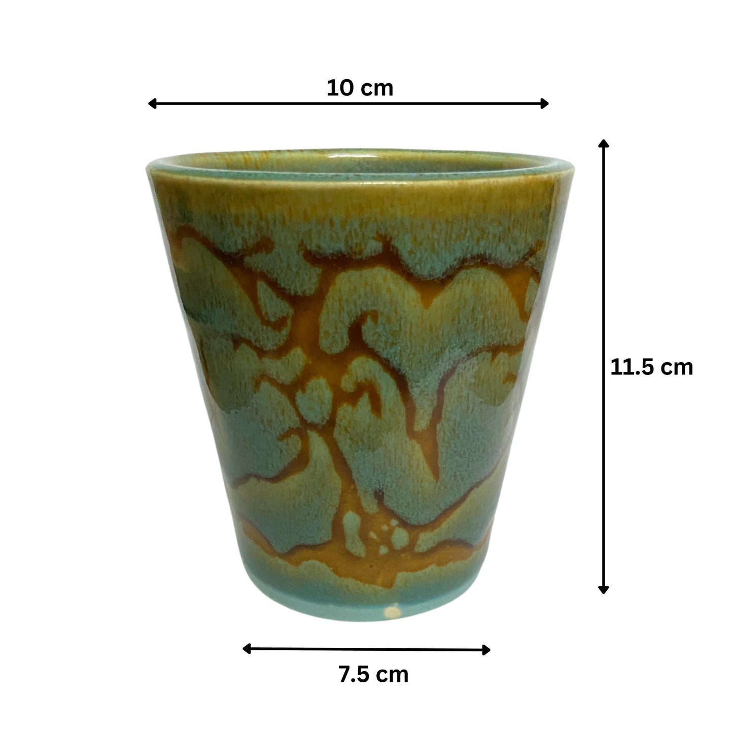 Ceramic Glass Multi Colour Pot Home, Indoor Décor & Gifting