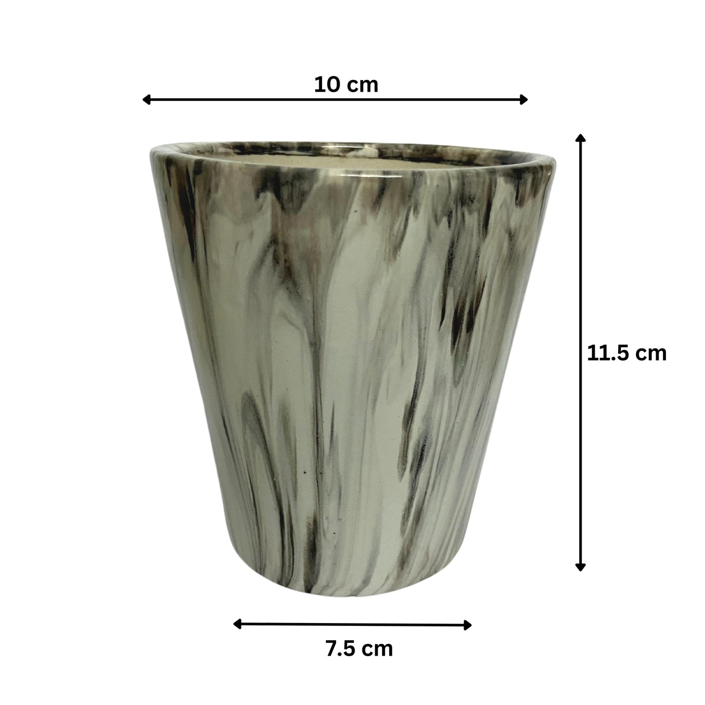 Ceramic Glass Gray Colour Pot Home, Indoor Décor & Gifting