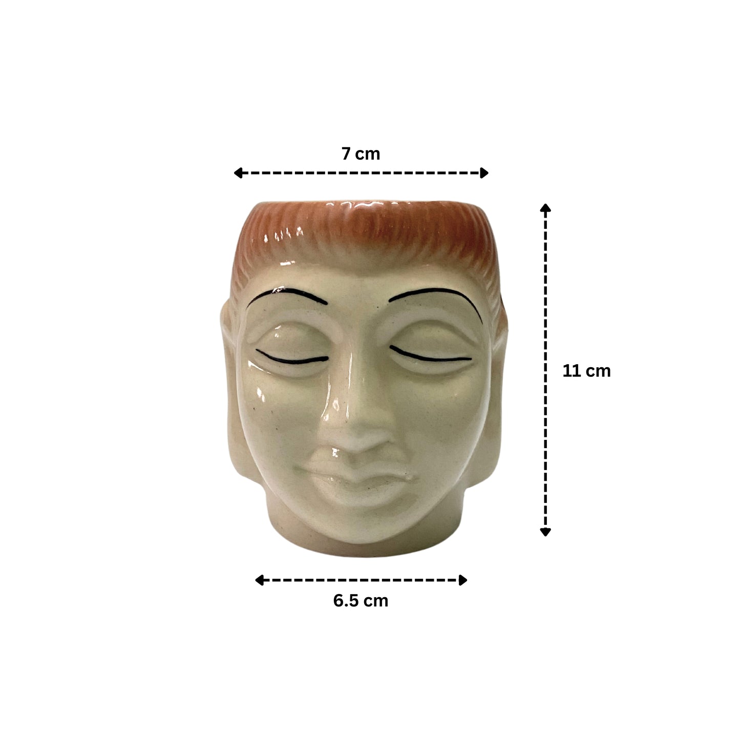 Ceramic (Brown Colour) Buddha Pot Home, Indoor Décor & Gifting