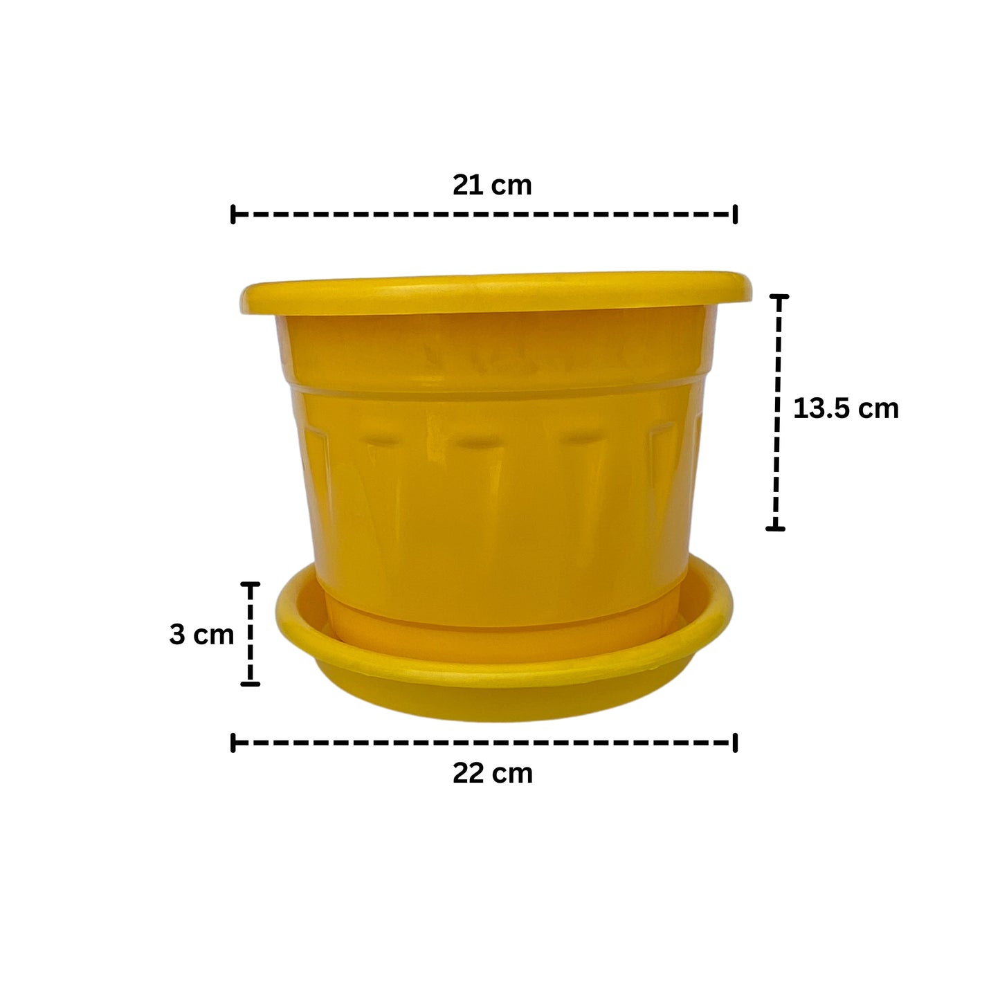 8 Inch Nursery Plastic Pot with Plate Colour