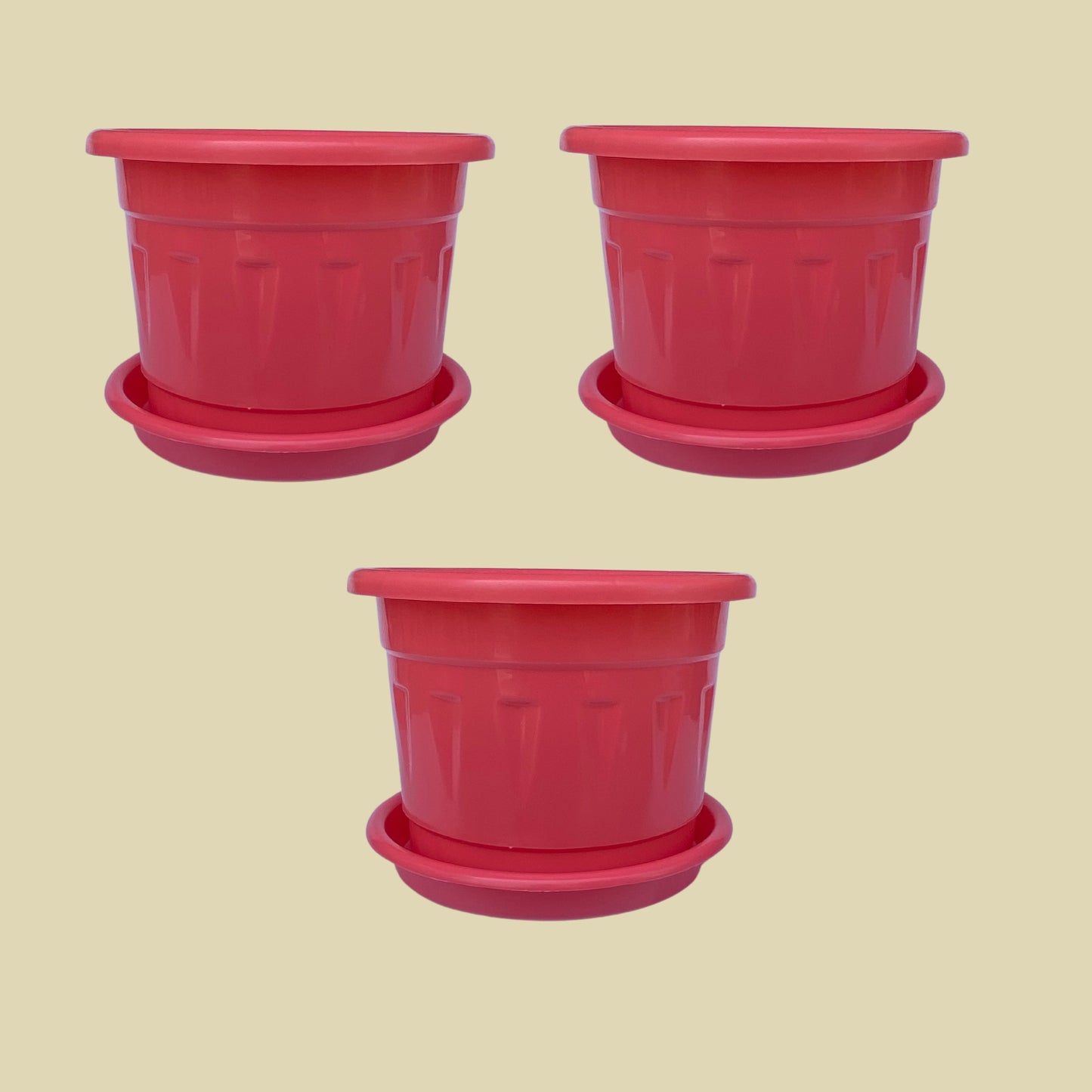 8 Inch Nursery Plastic Pot with Plate Colour