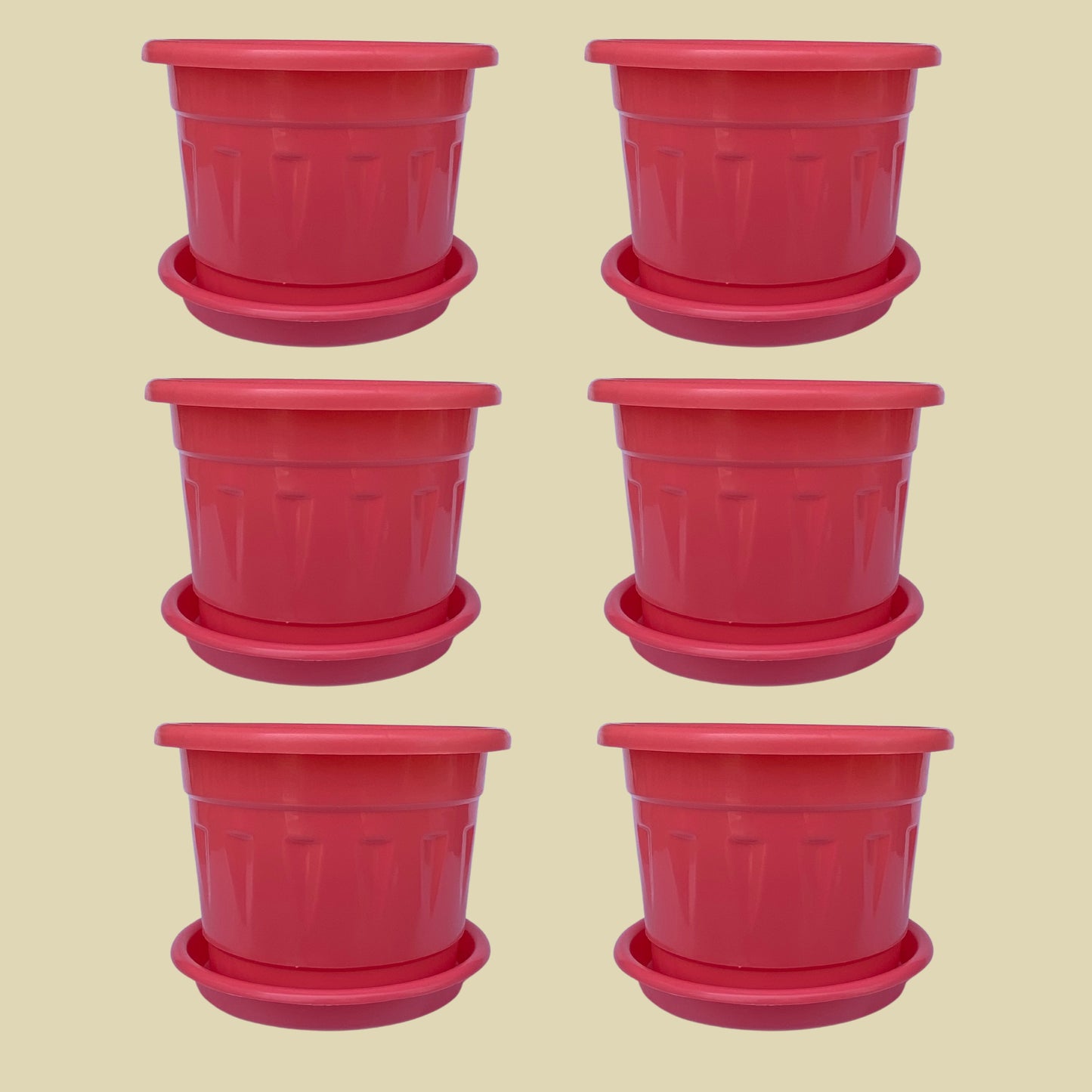8 Inch Nursery Plastic Pot with Plate Colour