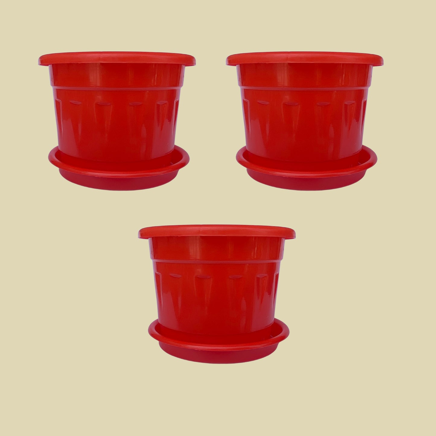 8 Inch Nursery Plastic Pot with Plate Colour
