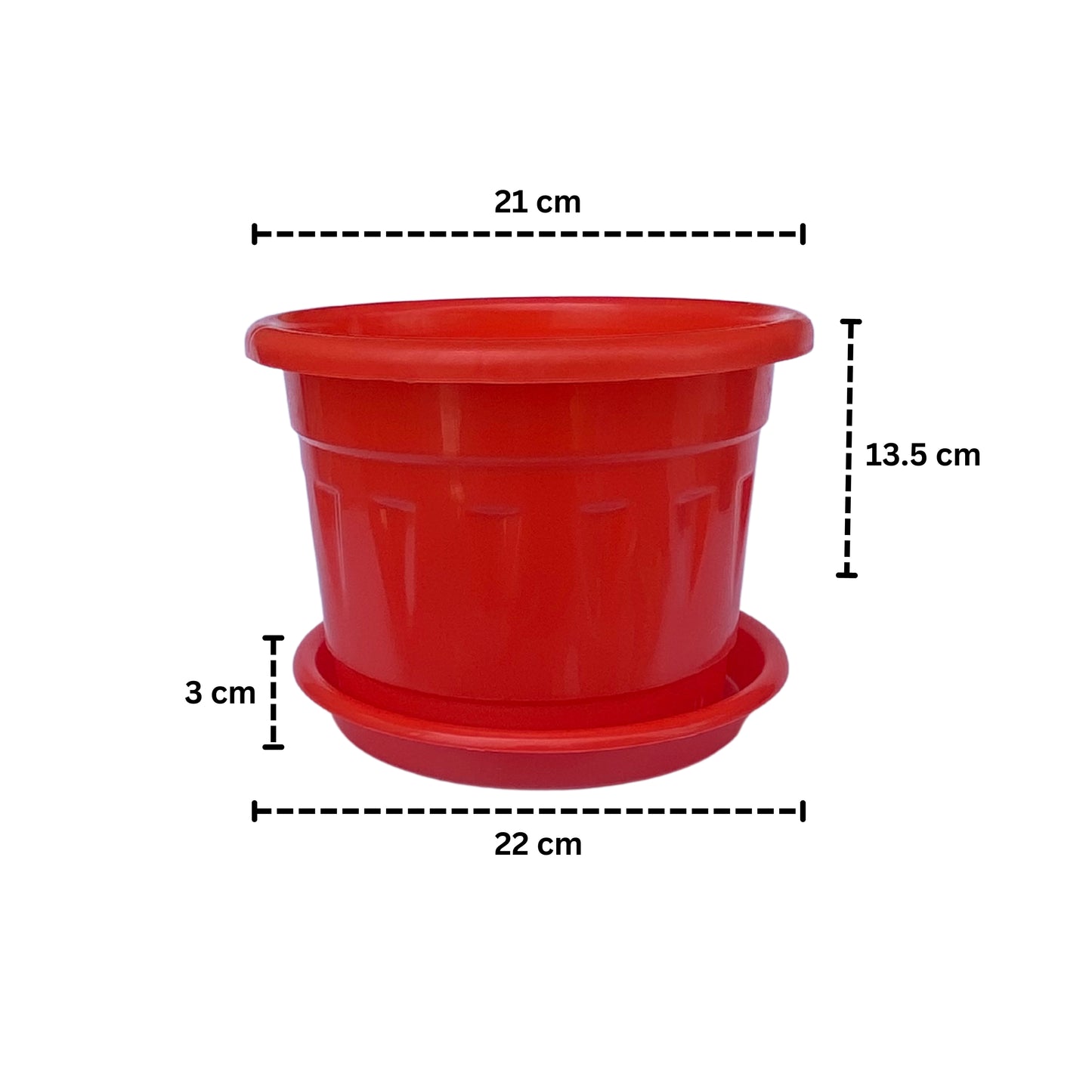 8 Inch Nursery Plastic Pot with Plate Colour