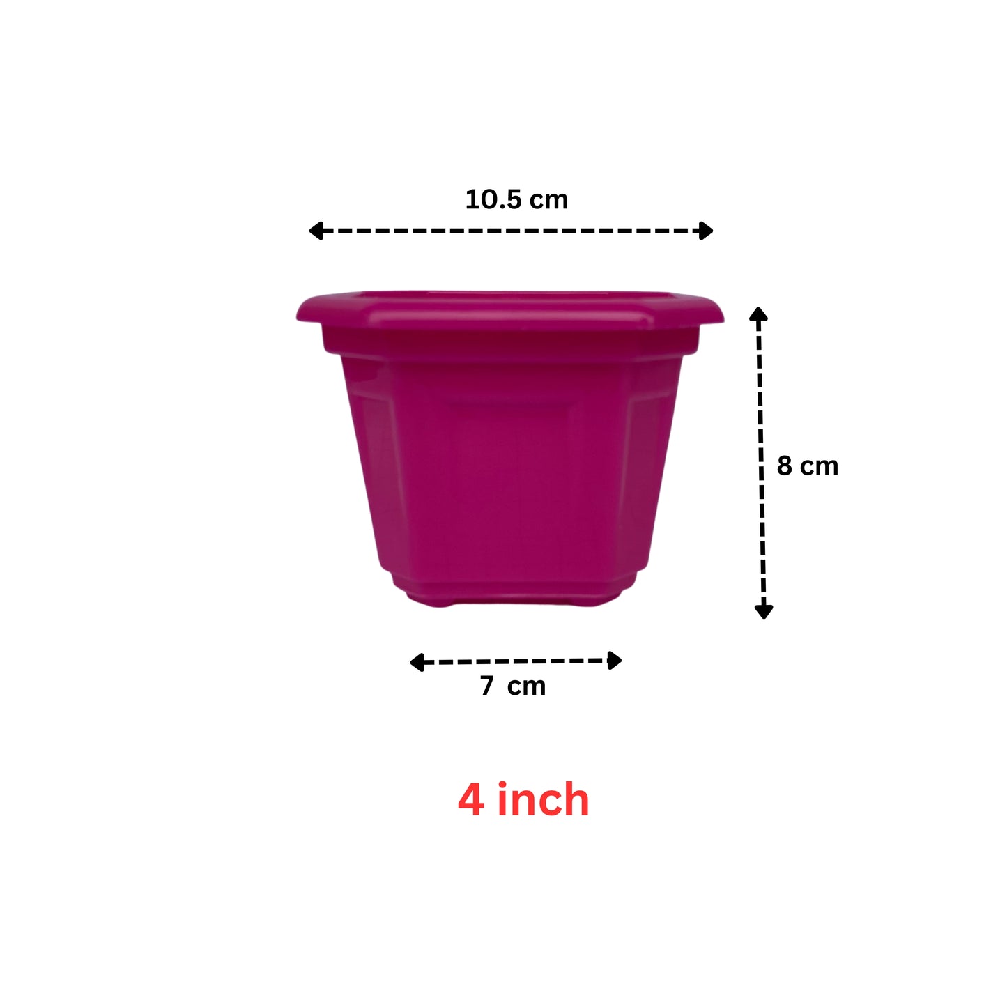 Indoor Plastic Small |Octa 4 Pots | Colour Pot