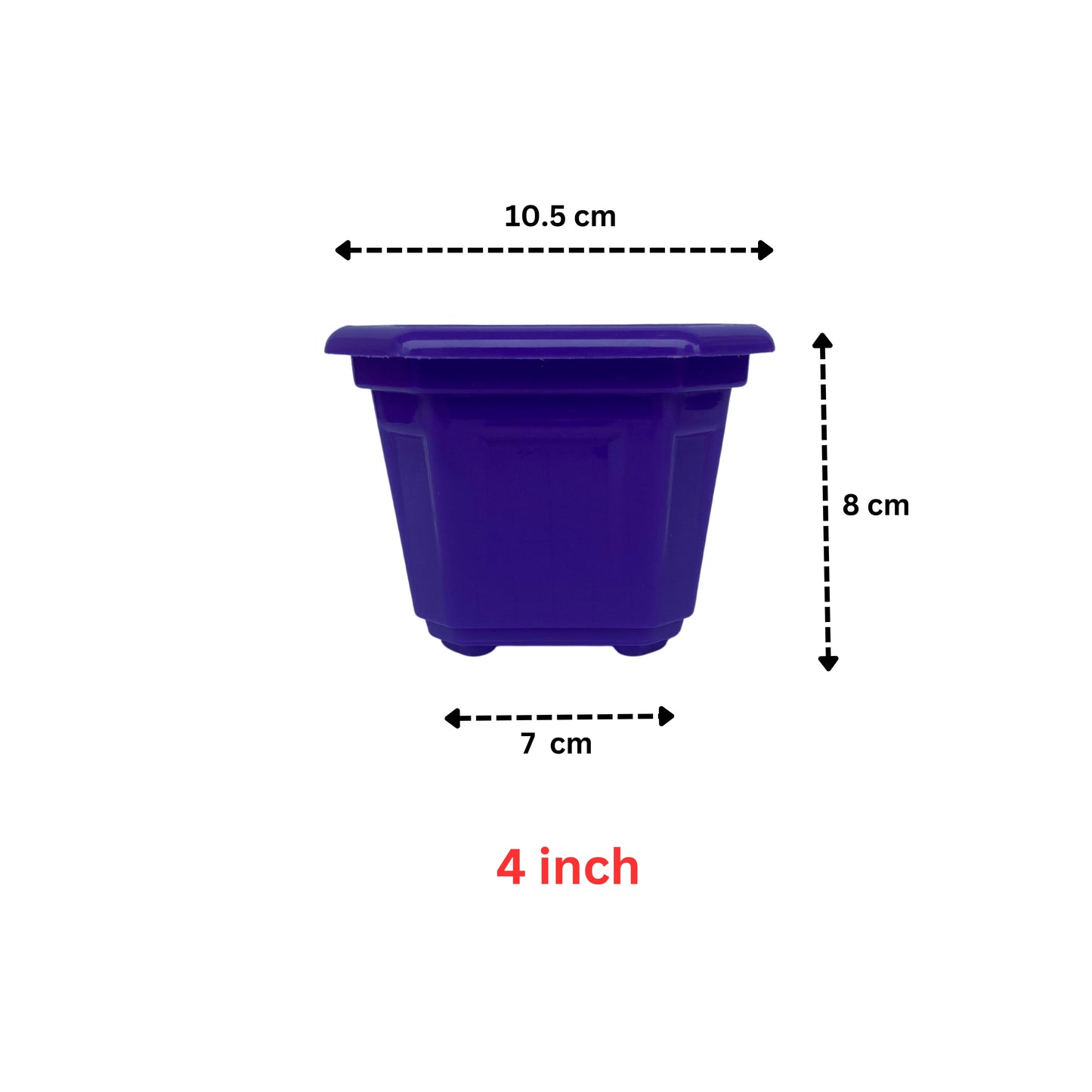 Indoor Plastic Small |Octa 4 Pots | Colour Pot