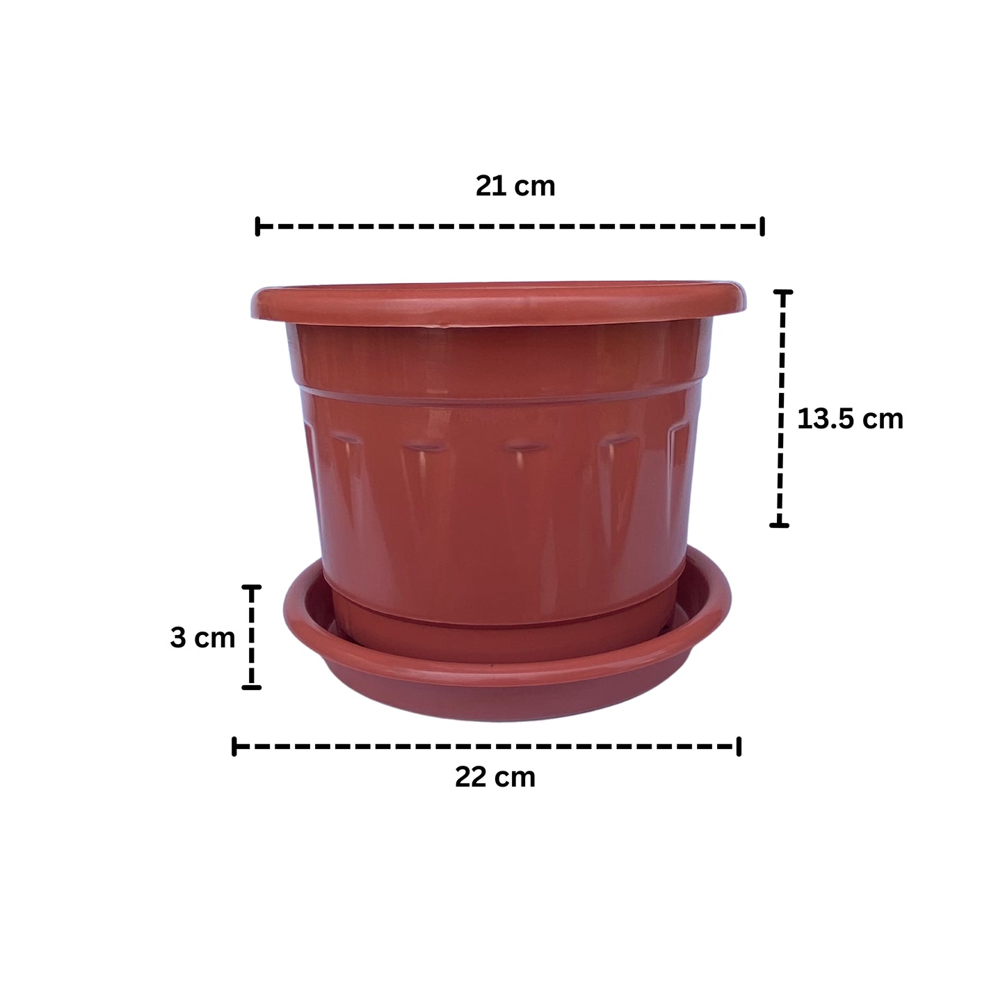 8 Inch Nursery Plastic Pot with Plate Colour