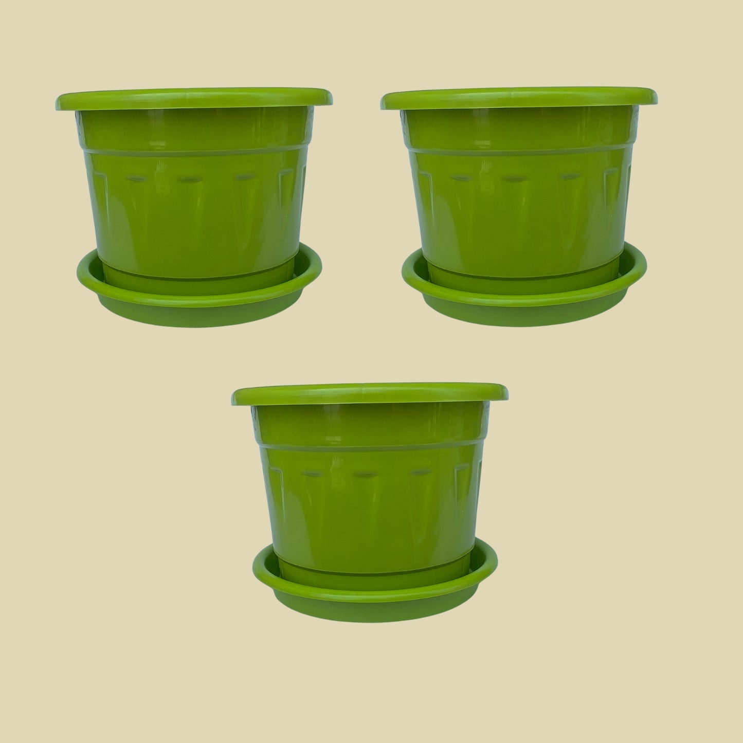8 Inch Nursery Plastic Pot with Plate Colour