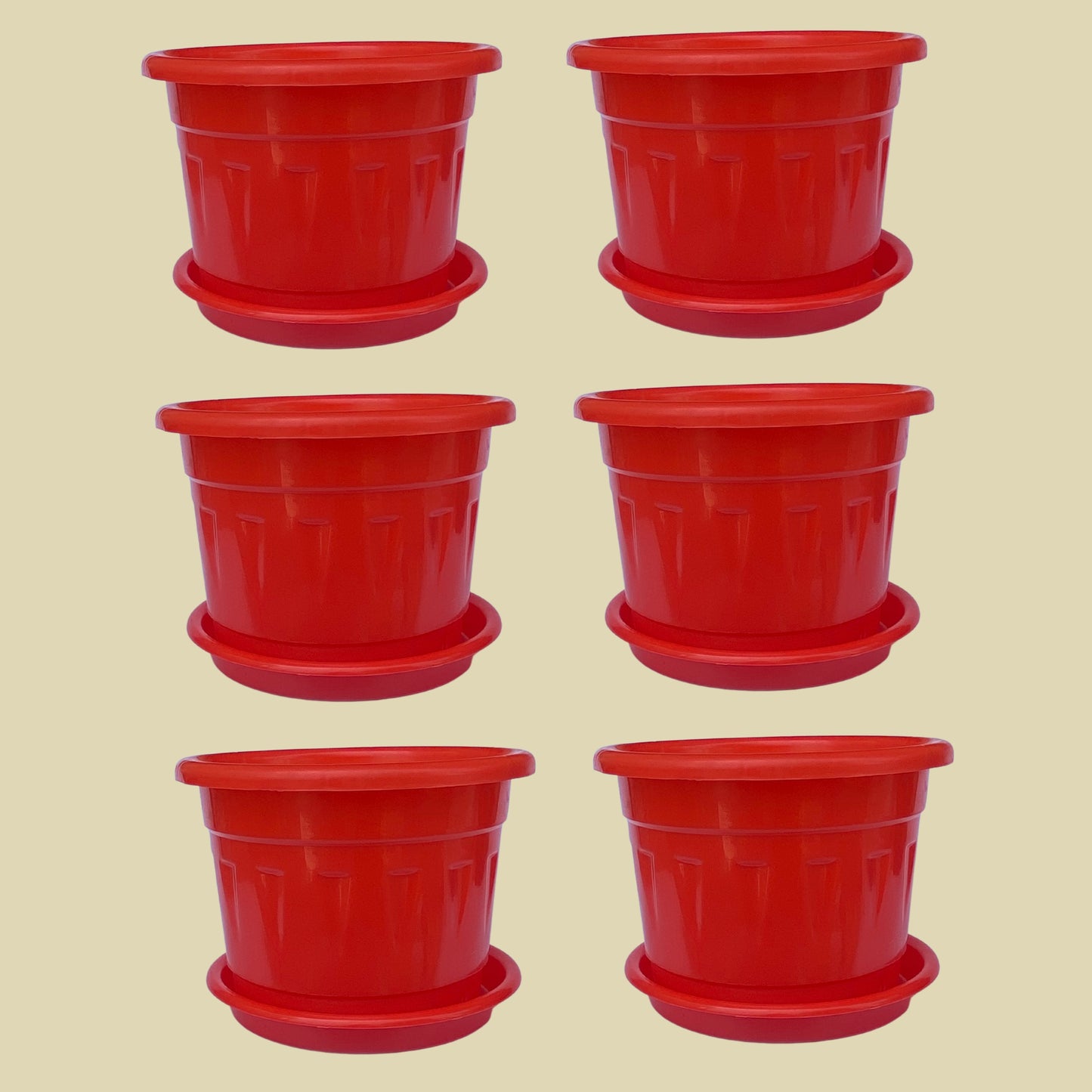 8 Inch Nursery Plastic Pot with Plate Colour