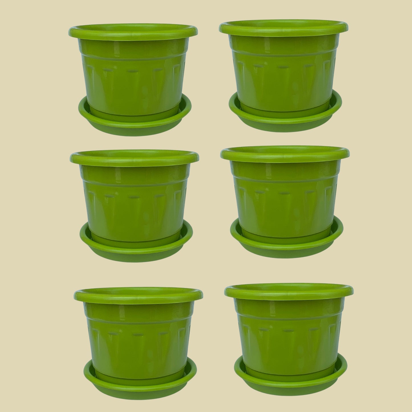 8 Inch Nursery Plastic Pot with Plate Colour