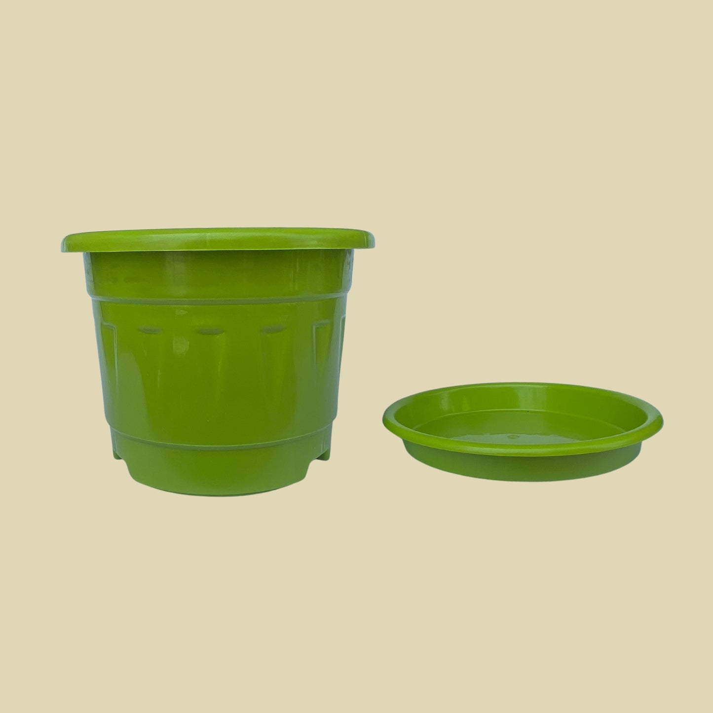 8 Inch Nursery Plastic Pot with Plate Colour