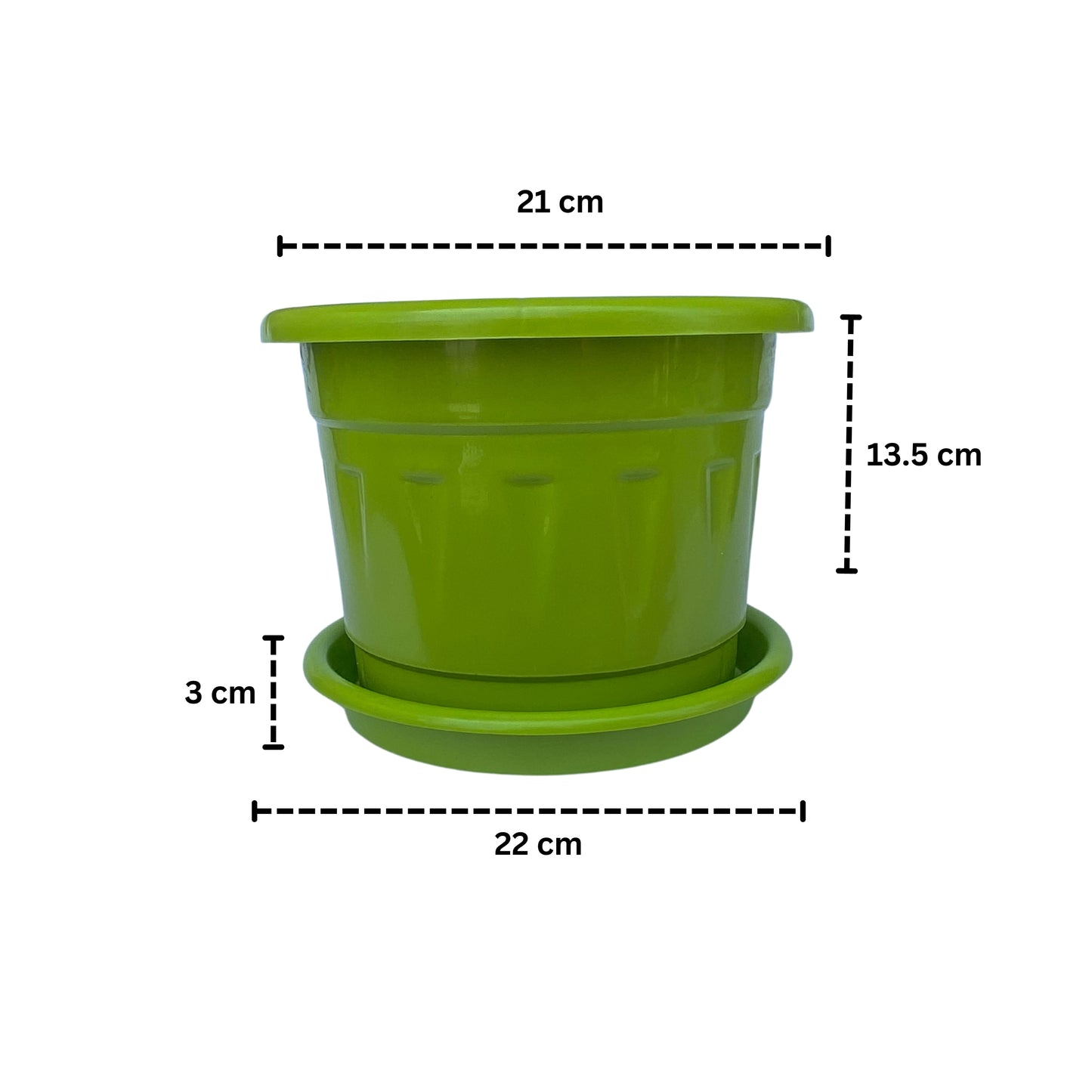 8 Inch Nursery Plastic Pot with Plate Colour