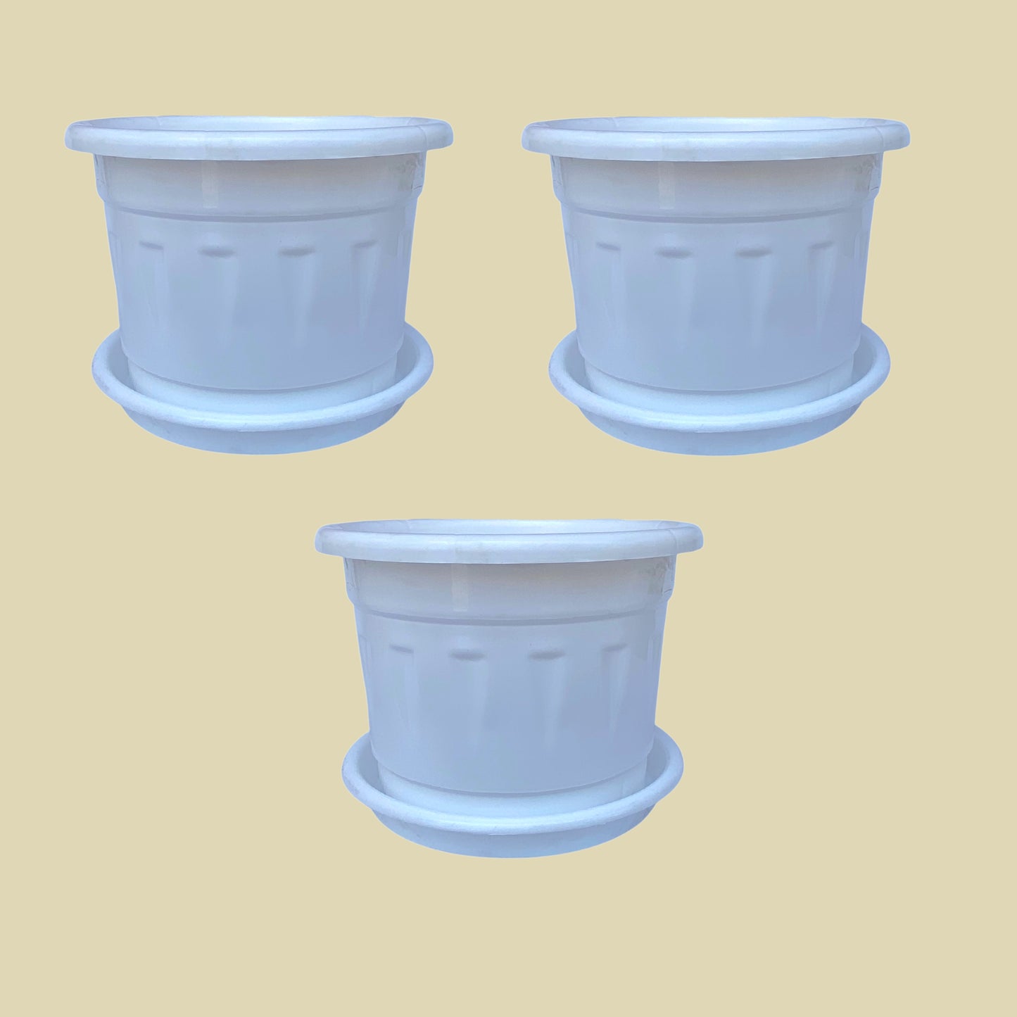 8 Inch Nursery Plastic Pot with Plate Colour