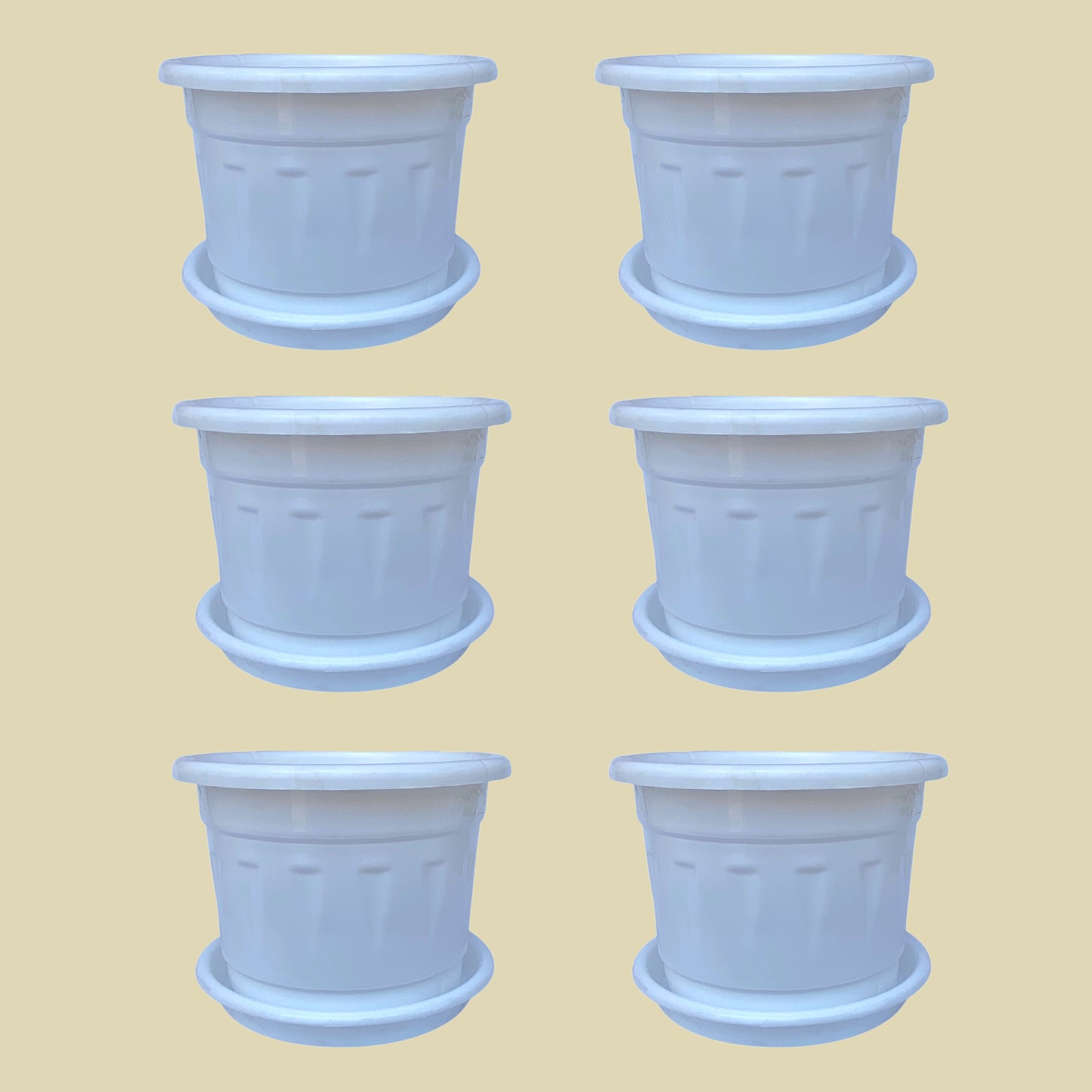 8 Inch Nursery Plastic Pot with Plate Colour