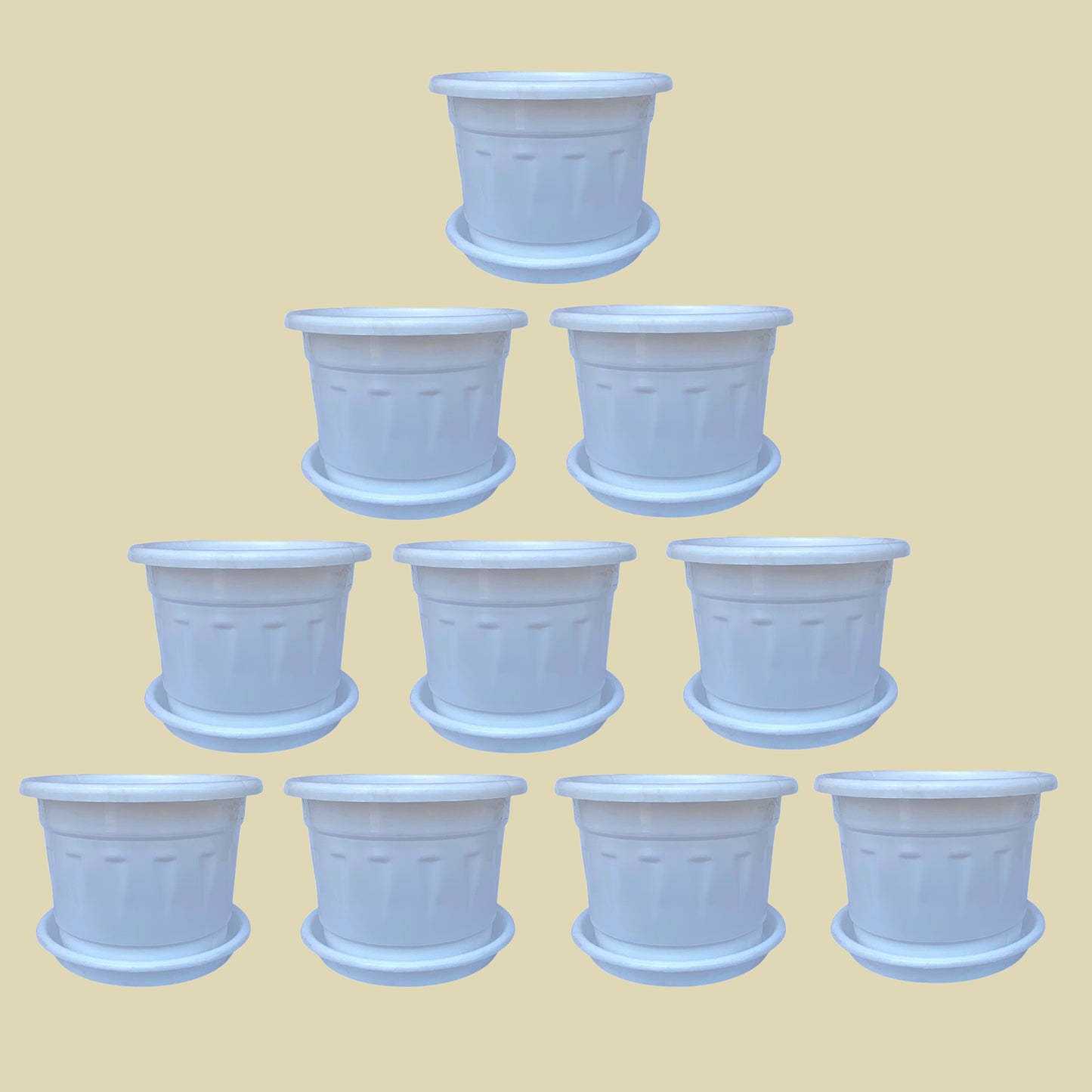 8 Inch Nursery Plastic Pot with Plate Colour
