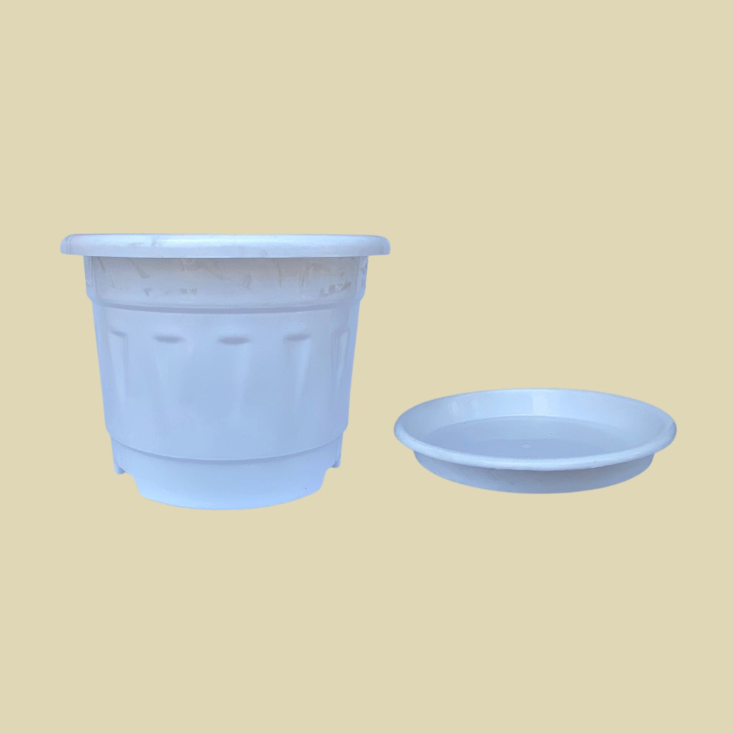 8 Inch Nursery Plastic Pot with Plate Colour