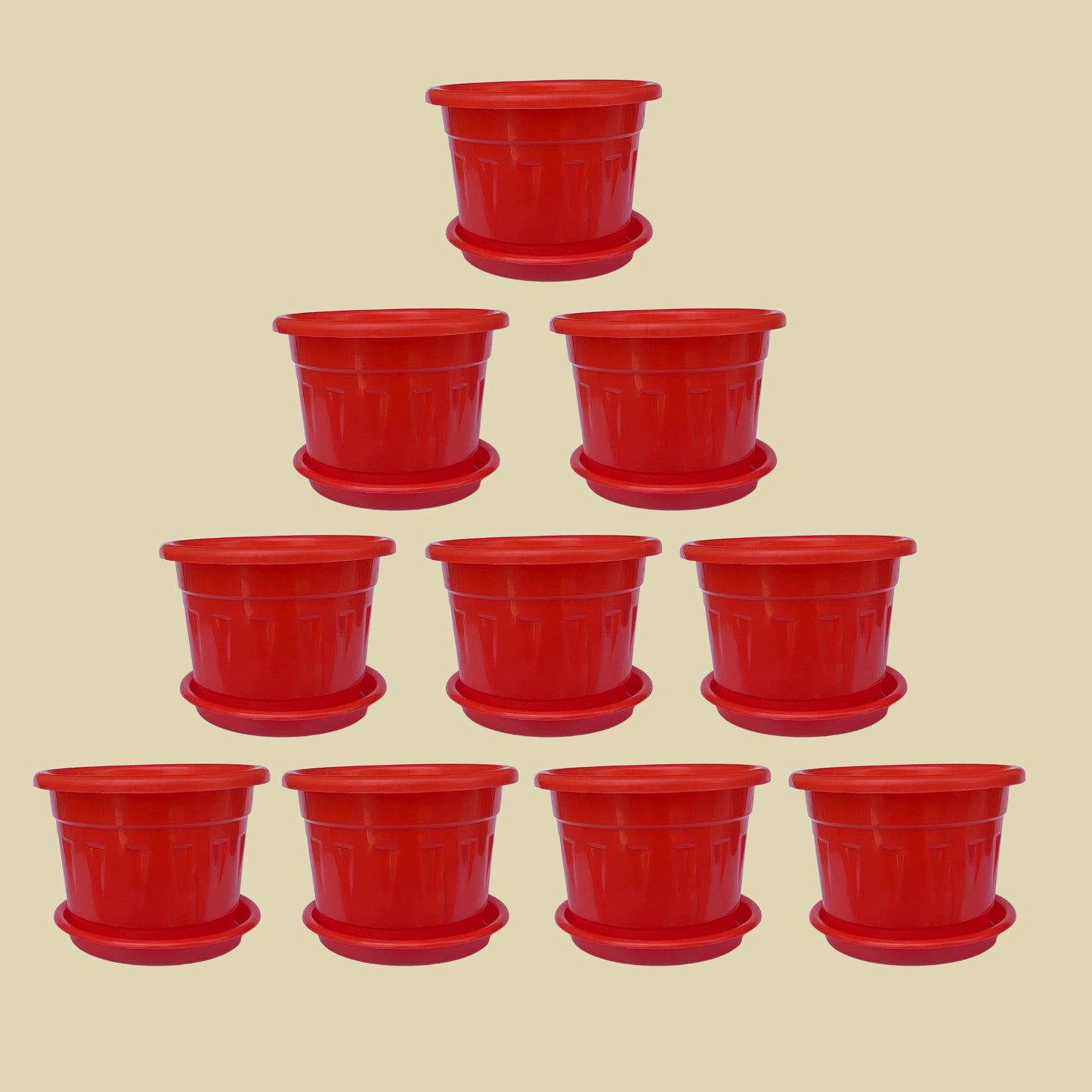 8 Inch Nursery Plastic Pot with Plate Colour