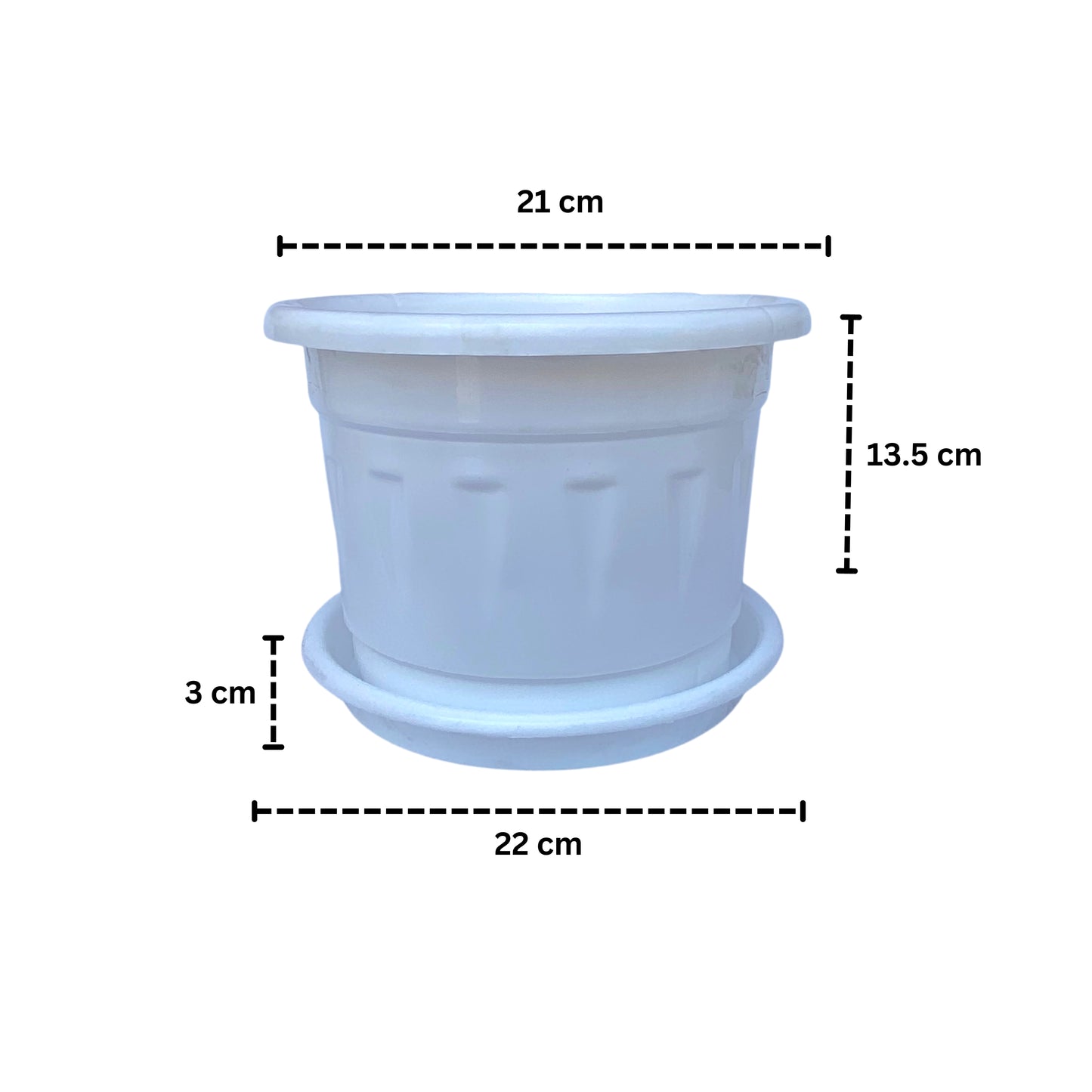 8 Inch Nursery Plastic Pot with Plate Colour