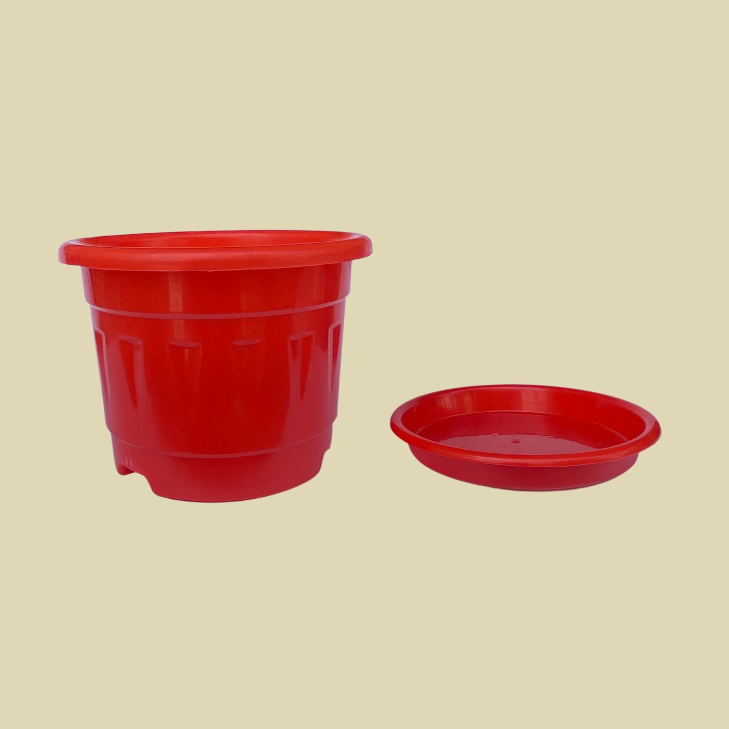 8 Inch Nursery Plastic Pot with Plate Colour