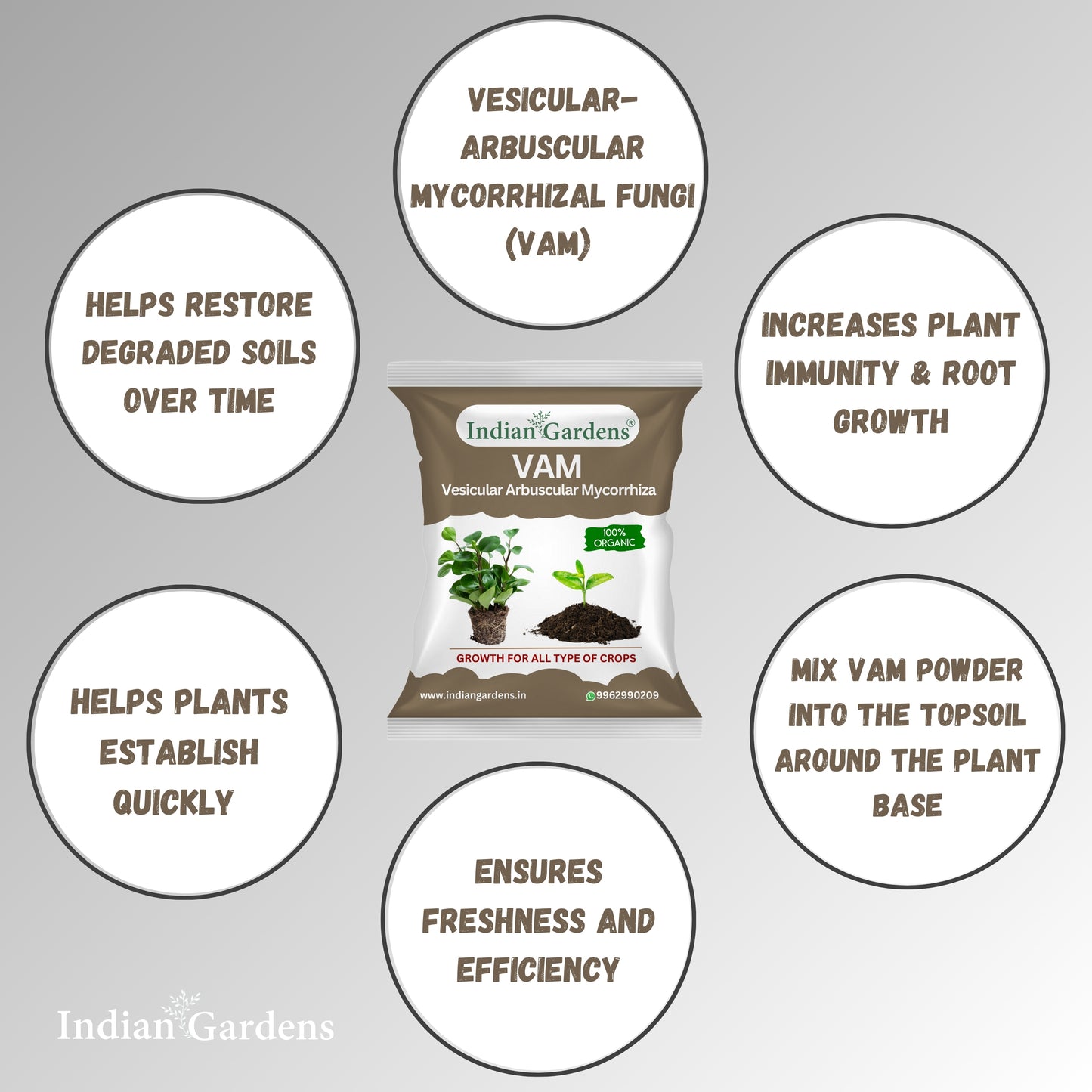 VAM (Vesicular Arbuscular Mycorrhiza) Bio fertilizer for All Plants | Root Growth Booster | Organic Plant Food