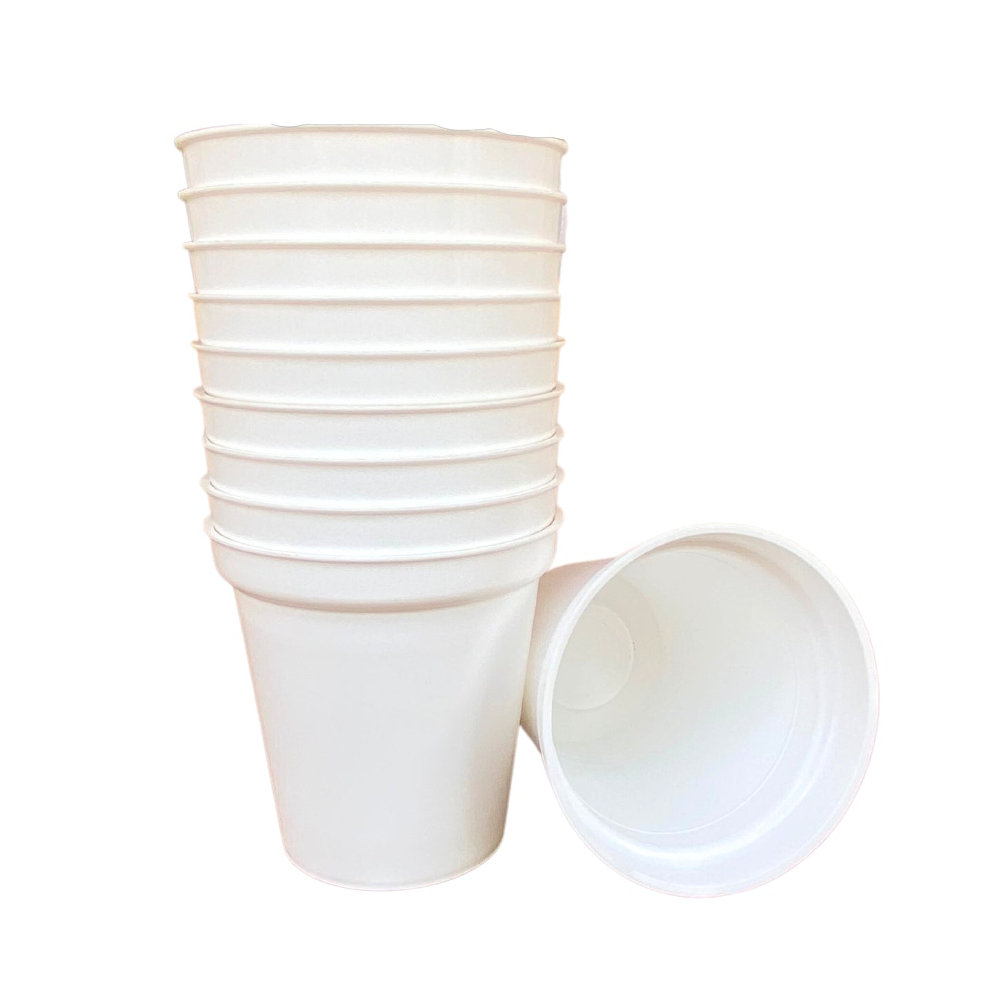 Indoor Plastic Glass White Colour Pots for Home Garden (Set of 10)