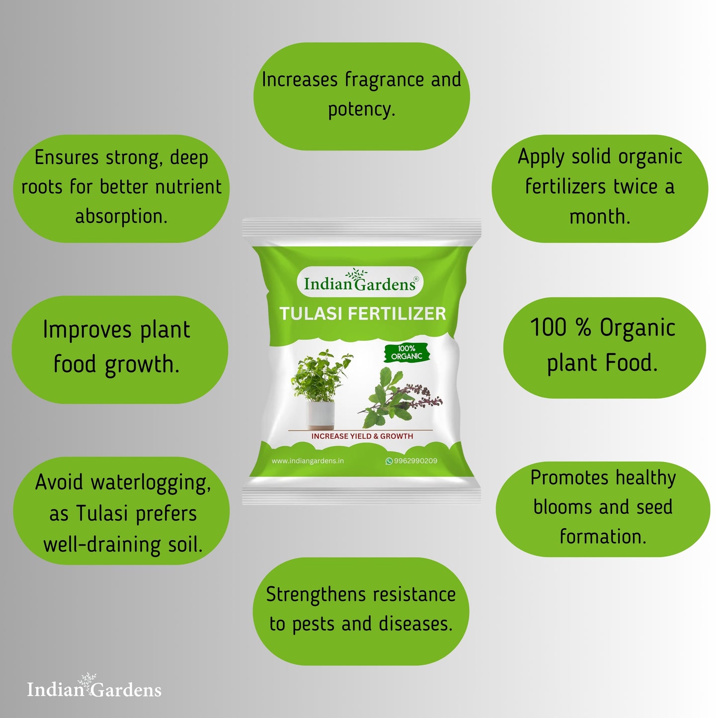 Tulasi Fertilizer  | Holy Basil Fertilizer | Tulasi Growth Fertilizer | Tulasi Organic Plant Food | Tulasi Leaf Health Fertilizer