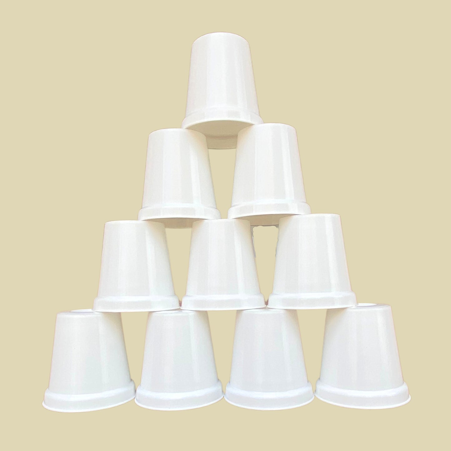 Indoor Plastic Glass White Colour Pots for Home Garden (Set of 10)