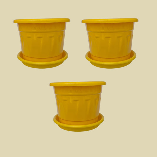 8 Inch Nursery Plastic Pot with Plate Colour