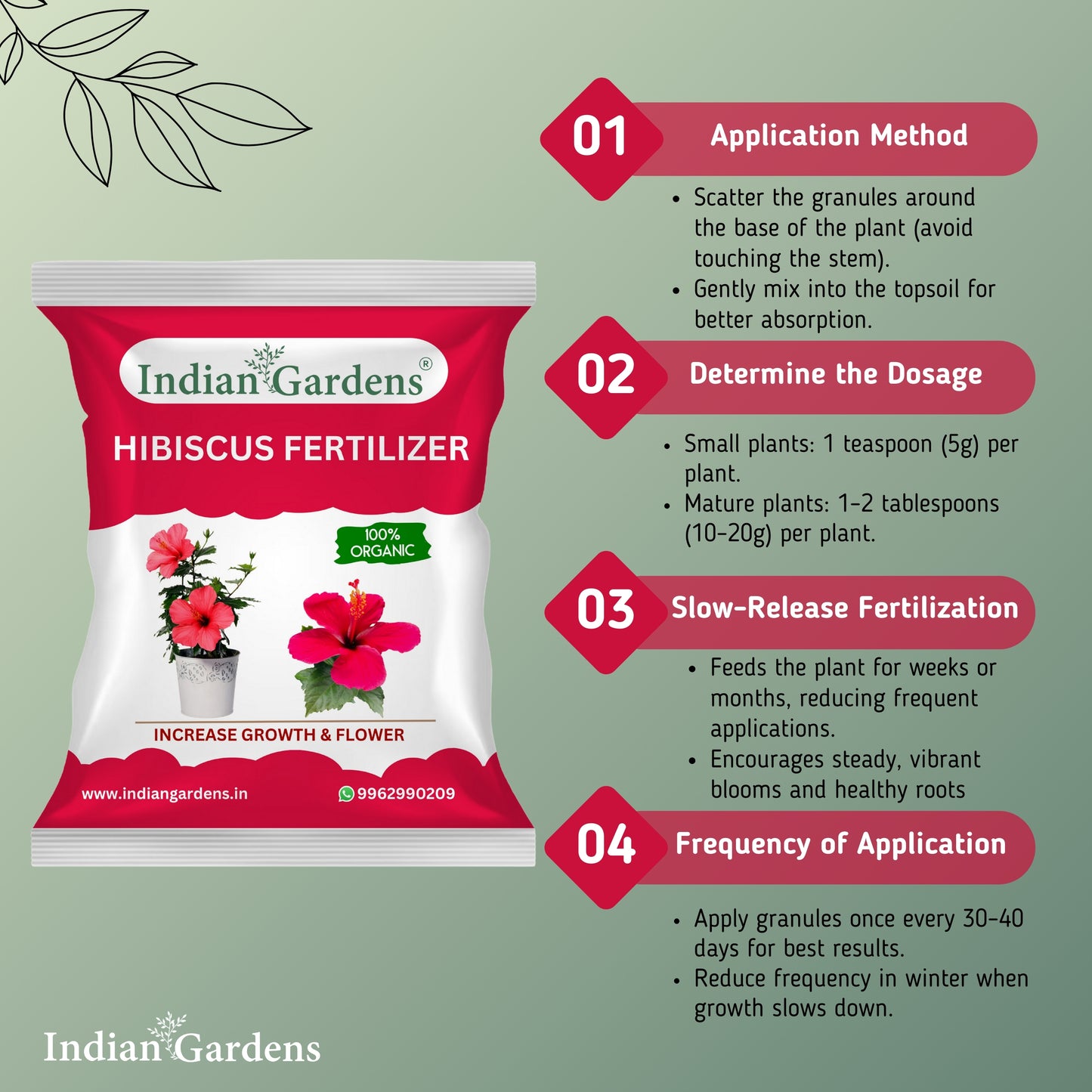 Hibiscus Fertilizer | Flowering Plant Fertilizer |Organic Plant Food For Flowering | Healthy Stems And Strong Roots