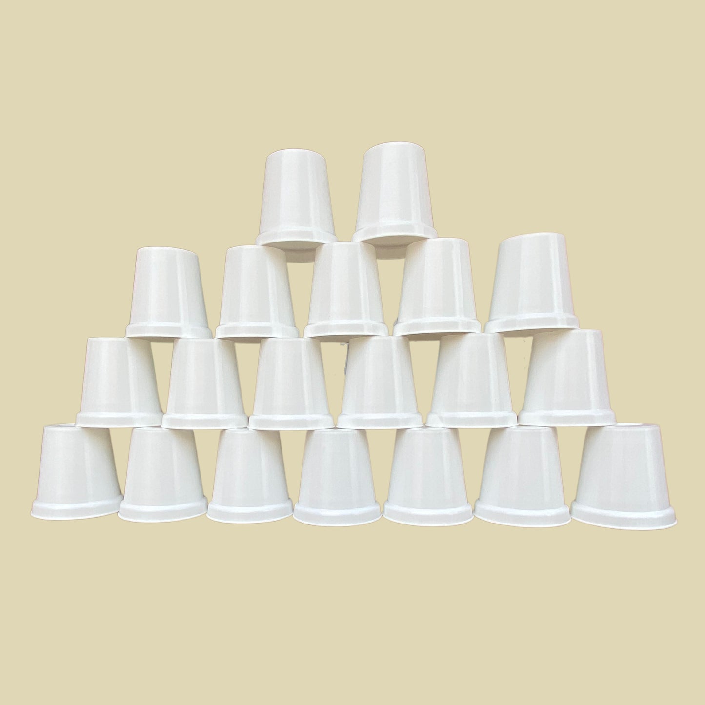 Indoor Plastic Glass White Colour Pots for Home Garden (Set of 20)