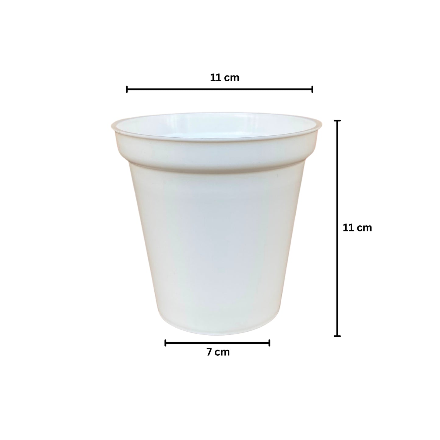 Indoor Plastic Glass White Colour Pots for Home Garden (Set of 10)