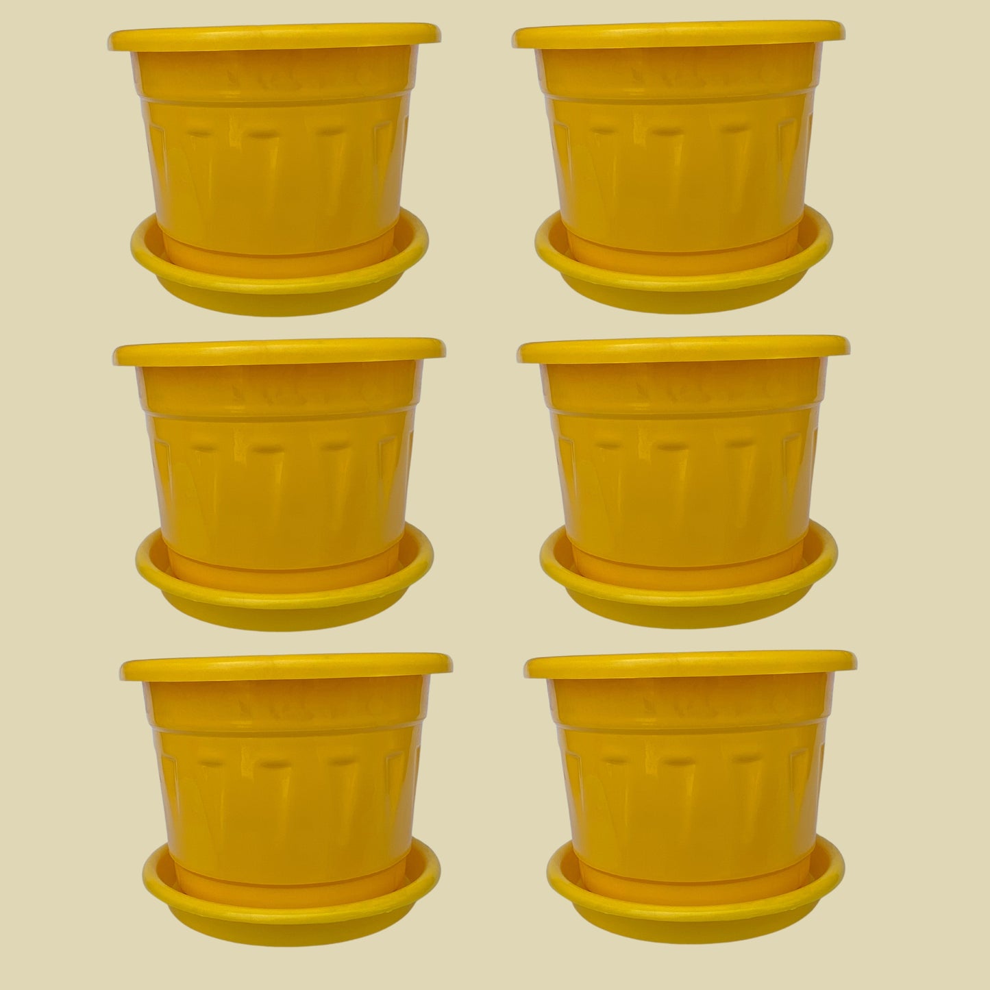 8 Inch Nursery Plastic Pot with Plate Colour