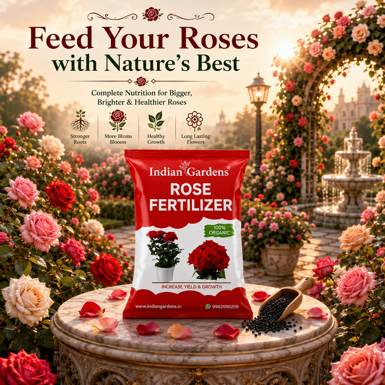 Rose Fertilizer | Rose Plant Food For Flowering Plants | Flower Booster