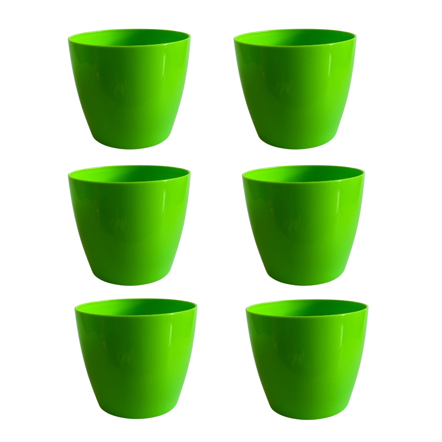 Indoor Plastic Small |Titan 5 Pots | Green Colour - Pack of 6