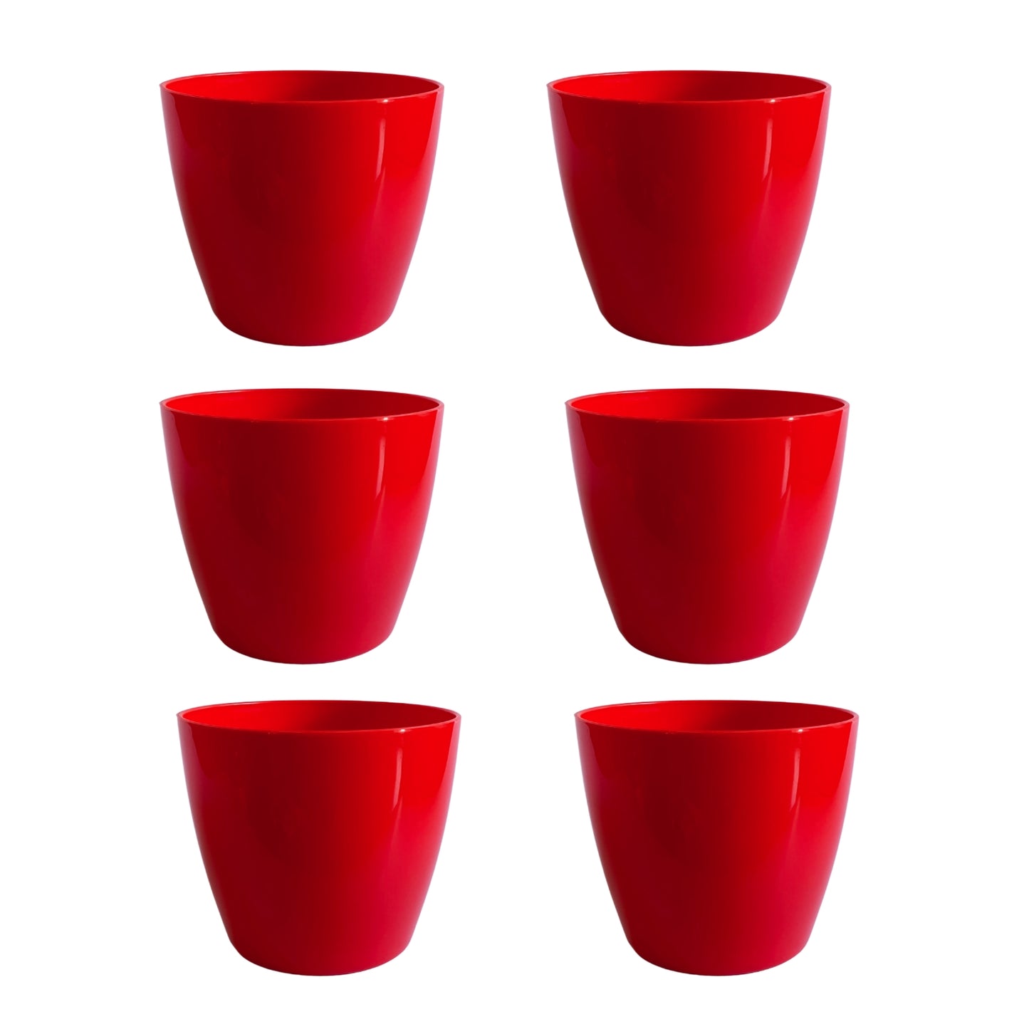 Indoor Plastic Small |Titan 5 Pots | Red Colour - Pack of 6