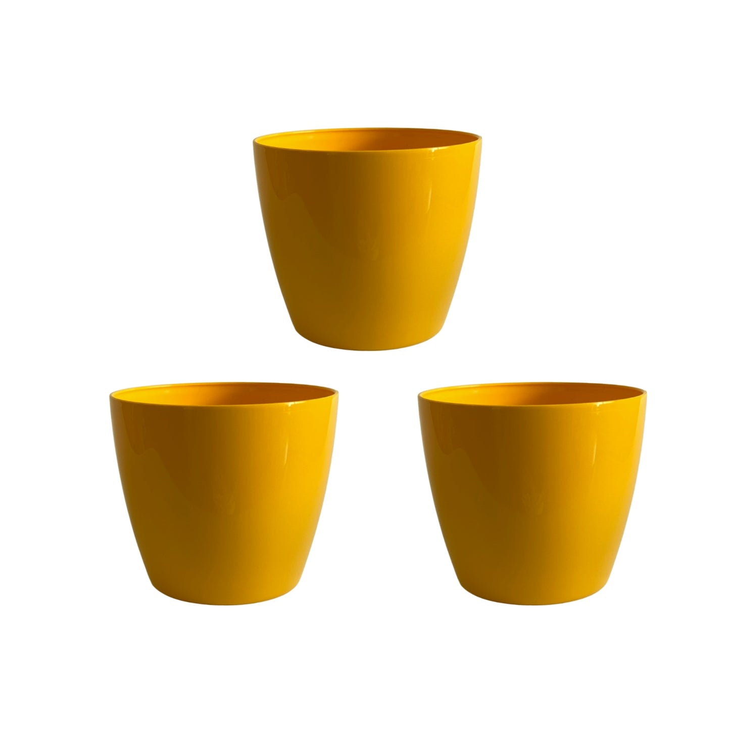Indoor Plastic Small |Titan 5 Pots | Yellow Colour - Pack of 3
