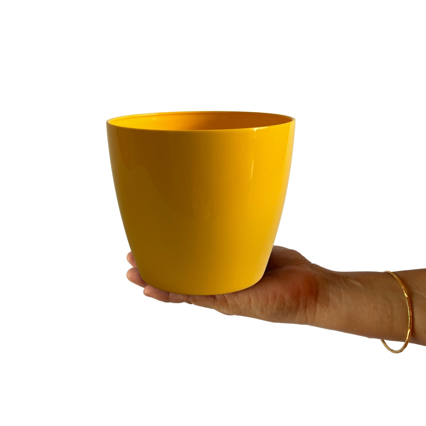 Indoor Plastic Small |Titan 5 Pots | Yellow Colour - Pack of 6