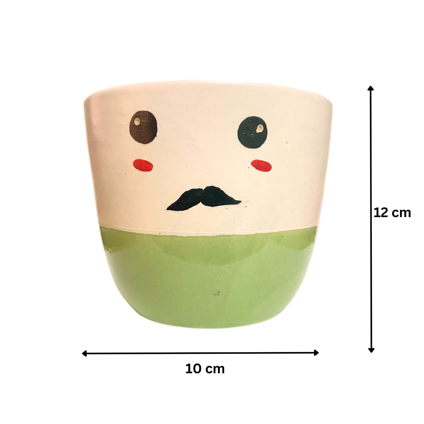 Ceramic Smile Green Colour Pot Home, Indoor Décor & Gifting
