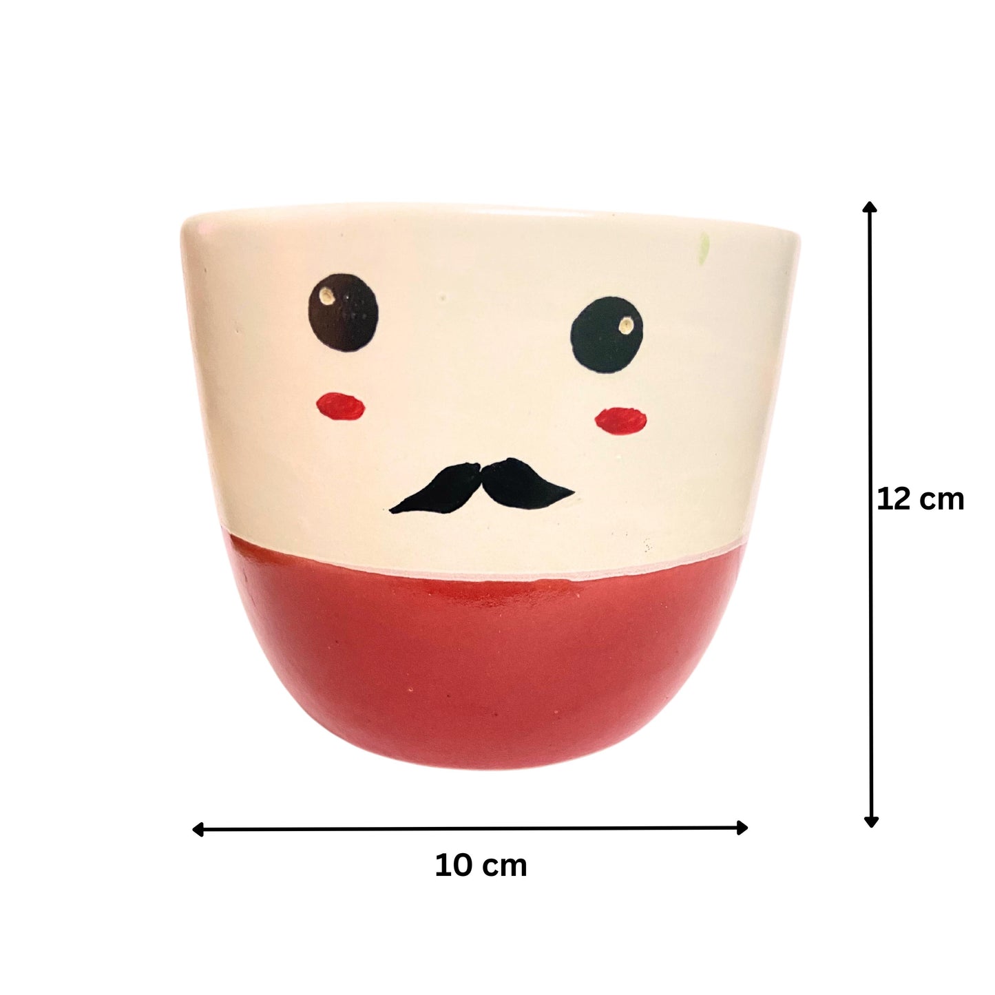 Ceramic Smile Red Colour Pot Home, Indoor Décor & Gifting