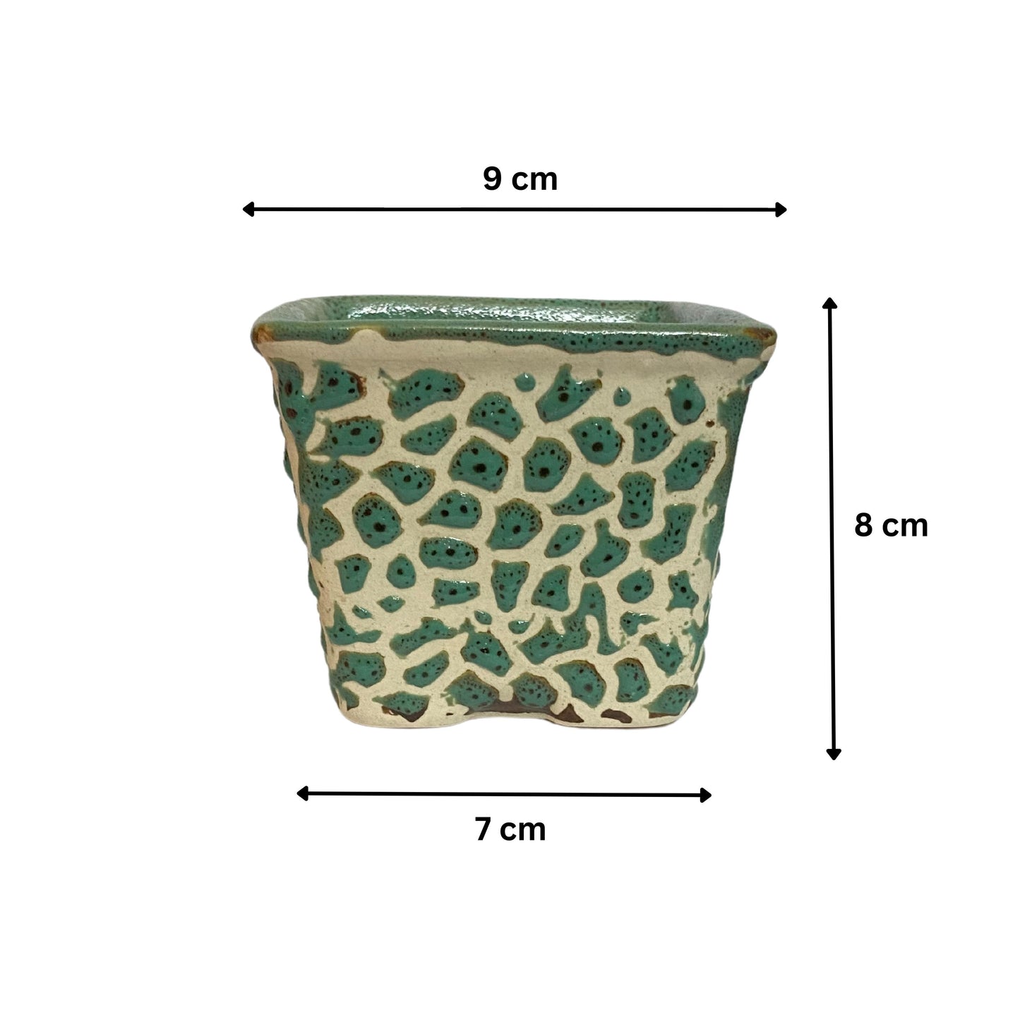 Ceramic Square Light Green Colour Pot Home, Indoor Décor & Gifting
