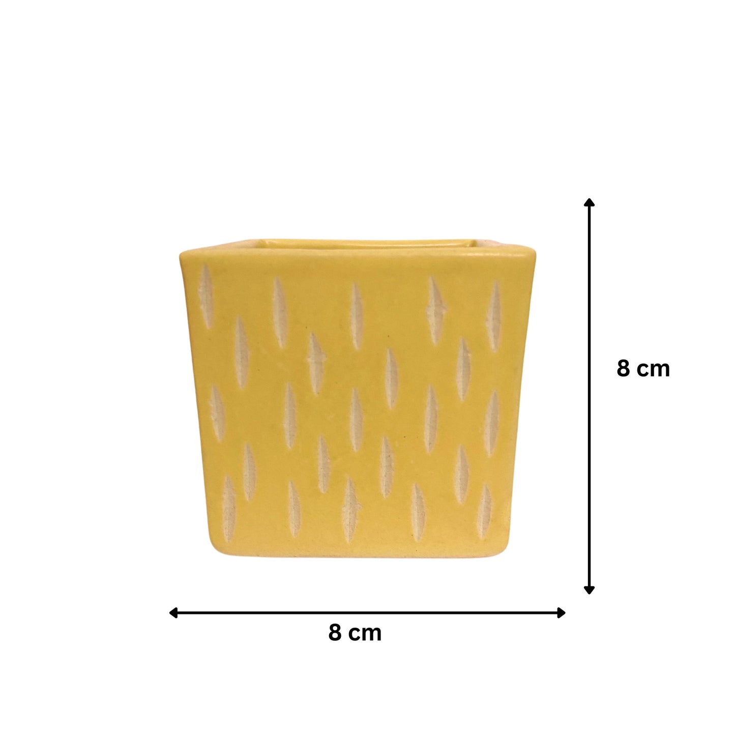 Ceramic Square Yellow Colour Pot Home, Indoor Décor & Gifting