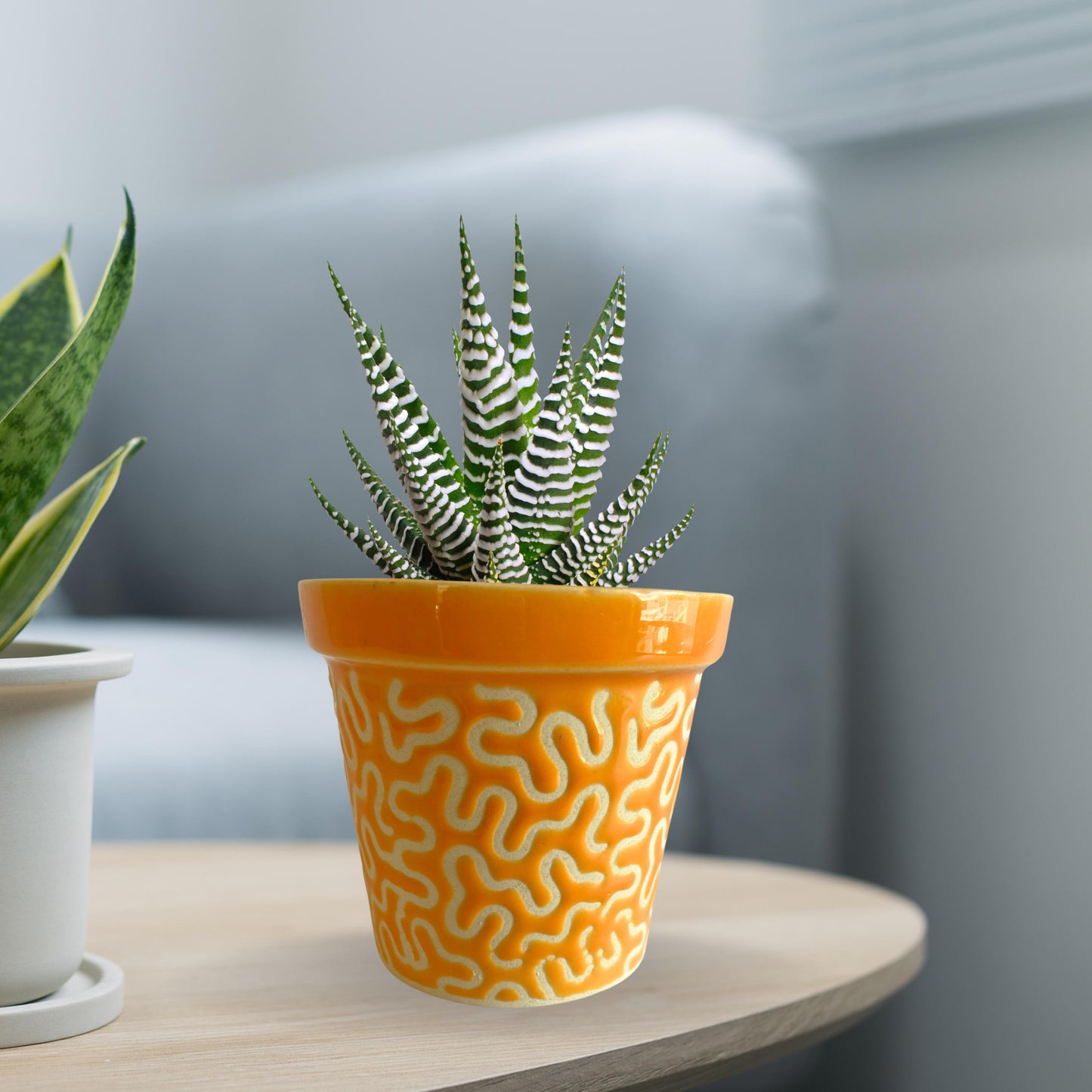 Ceramic Orange Colour Pot Home, Indoor Décor & Gifting