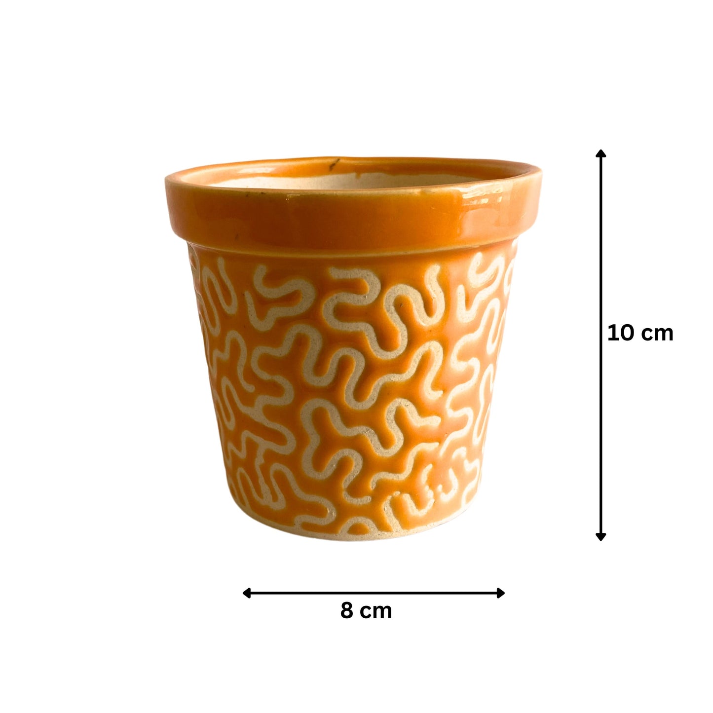 Ceramic Orange Colour Pot Home, Indoor Décor & Gifting