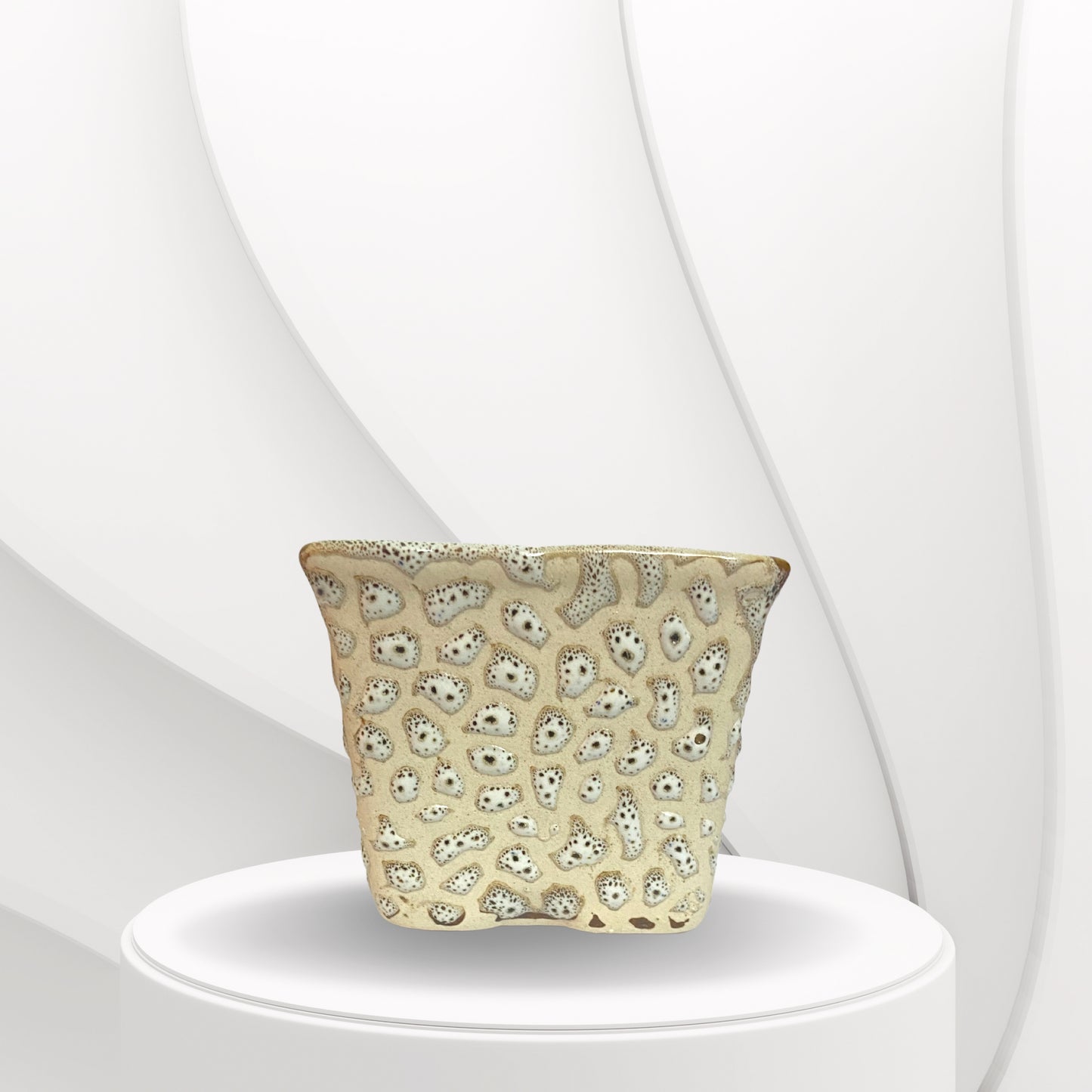 Ceramic Square White Colour Pot Home, Indoor Décor & Gifting