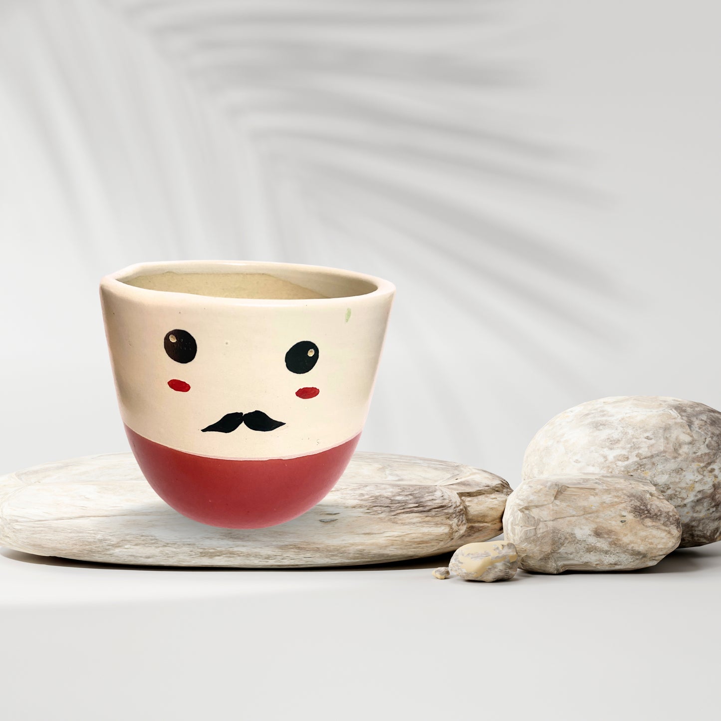 Ceramic Smile Red Colour Pot Home, Indoor Décor & Gifting