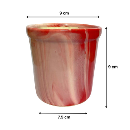 Ceramic Red Colour Pot Home, Indoor Décor & Gifting