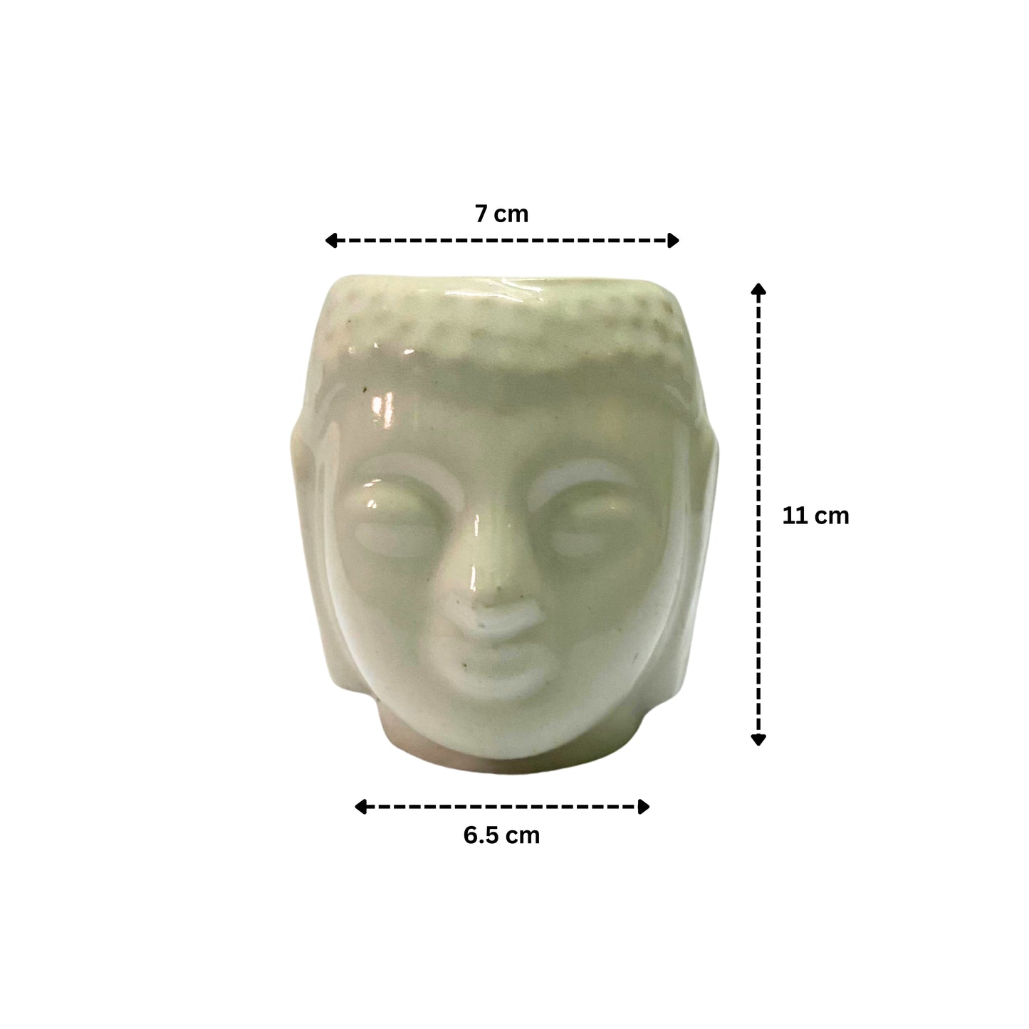 Ceramic (White Colour) Buddha Pot Home, Indoor Décor & Gifting