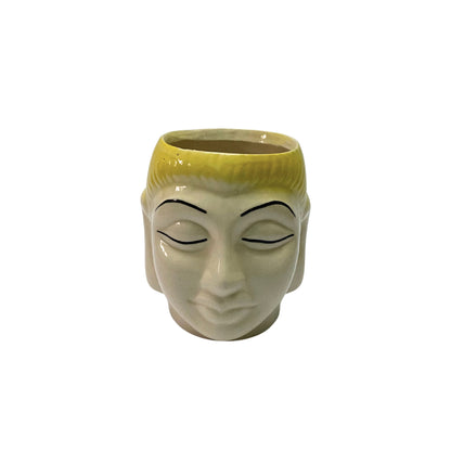 Ceramic ( Yellow Colour) Buddha Pot Home, Indoor Décor & Gifting