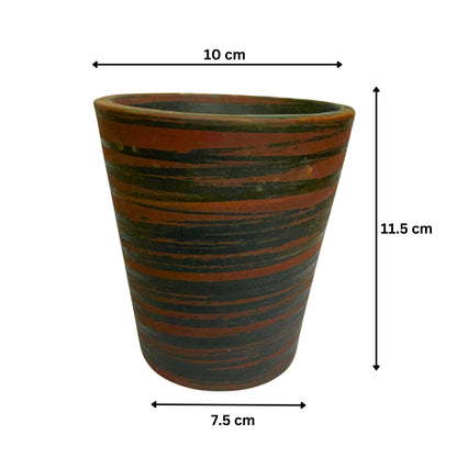 Ceramic Glass Black with Brown Colour Pot Home, Indoor Décor & Gifting